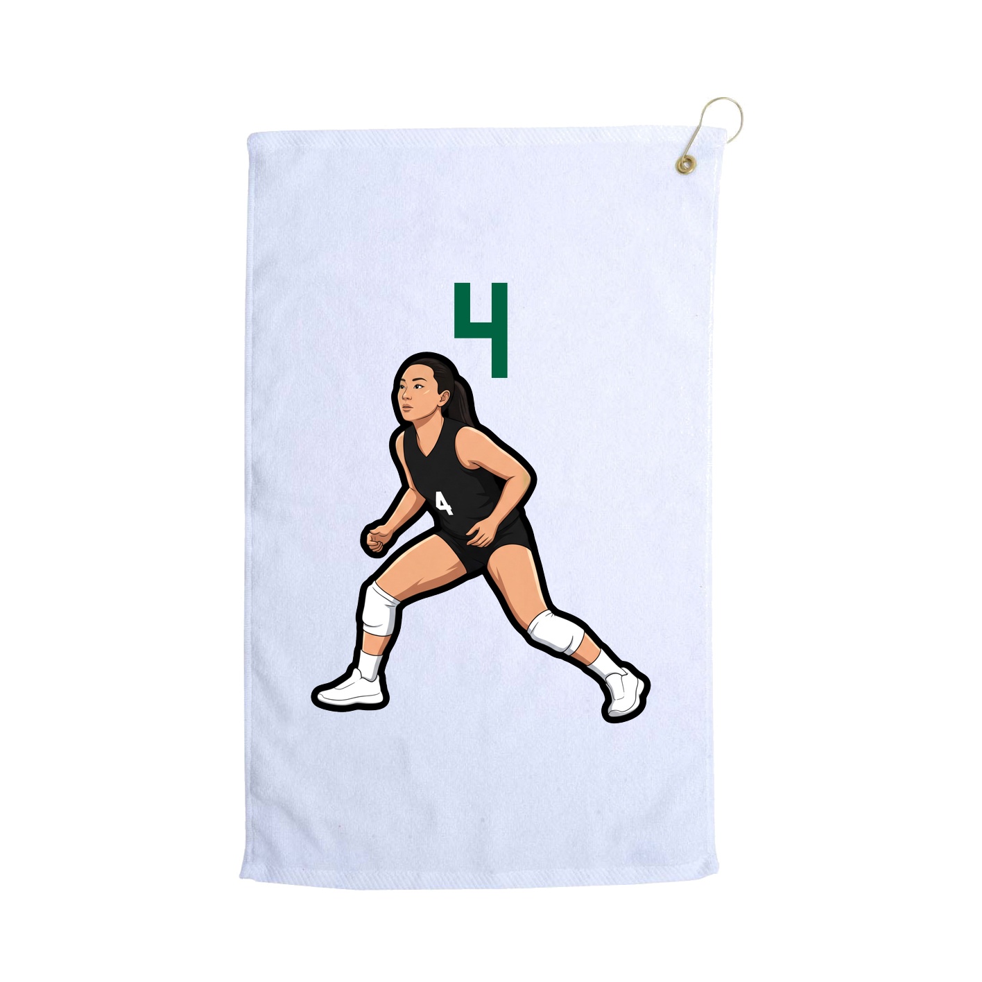 Golf Towel — Number Top in White