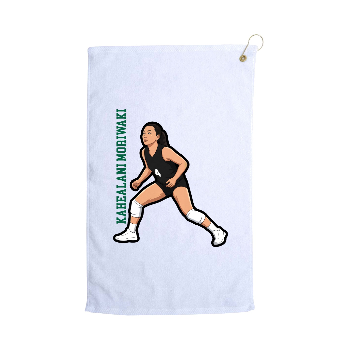Golf Towel — Name Vertical in White