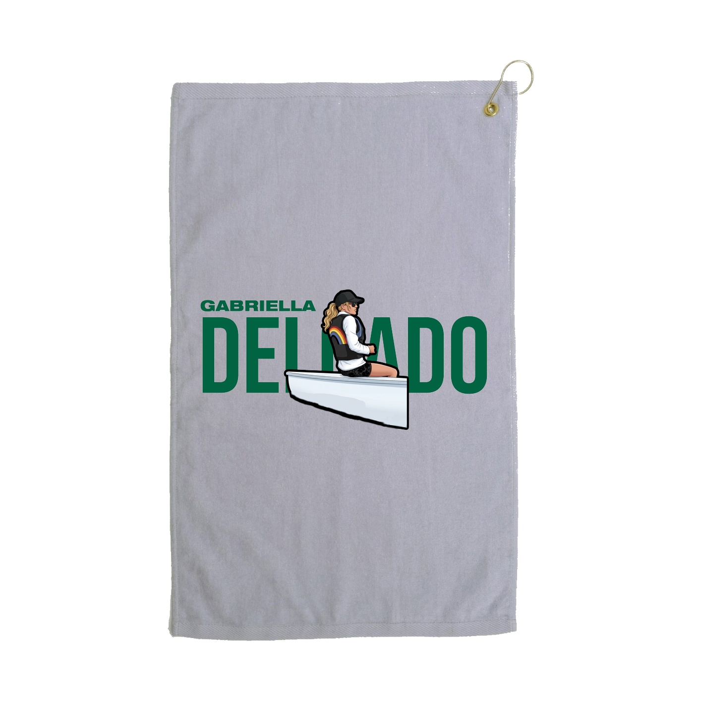 Golf Towel — Player Name in Grey