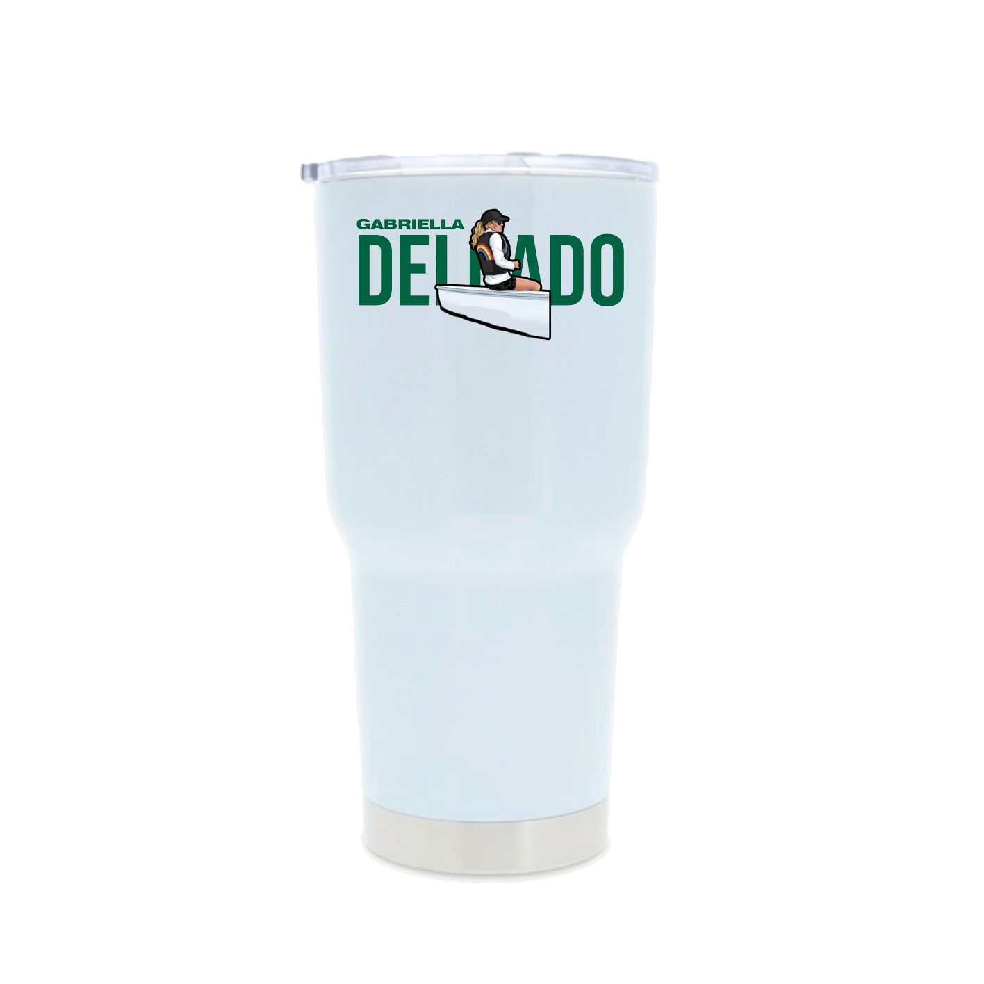 30oz Stainless Steel Tumbler — Player Name in White