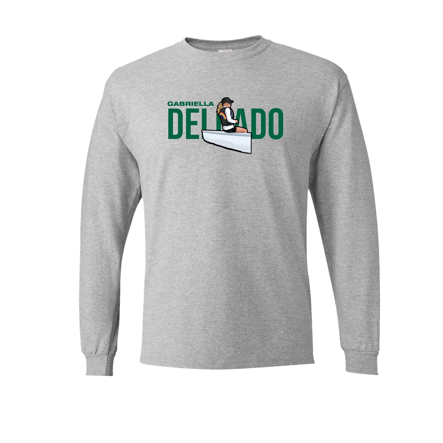 Long Sleeve Tee — Player Name in Grey