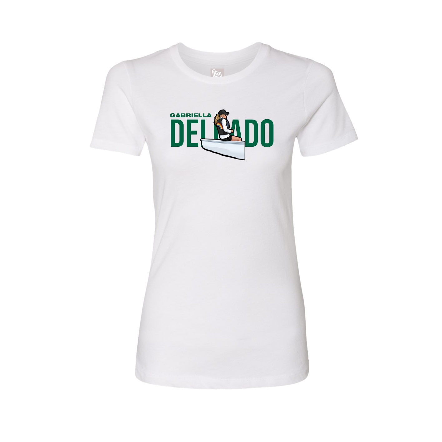Fitted Women's Tee — Player Name in White