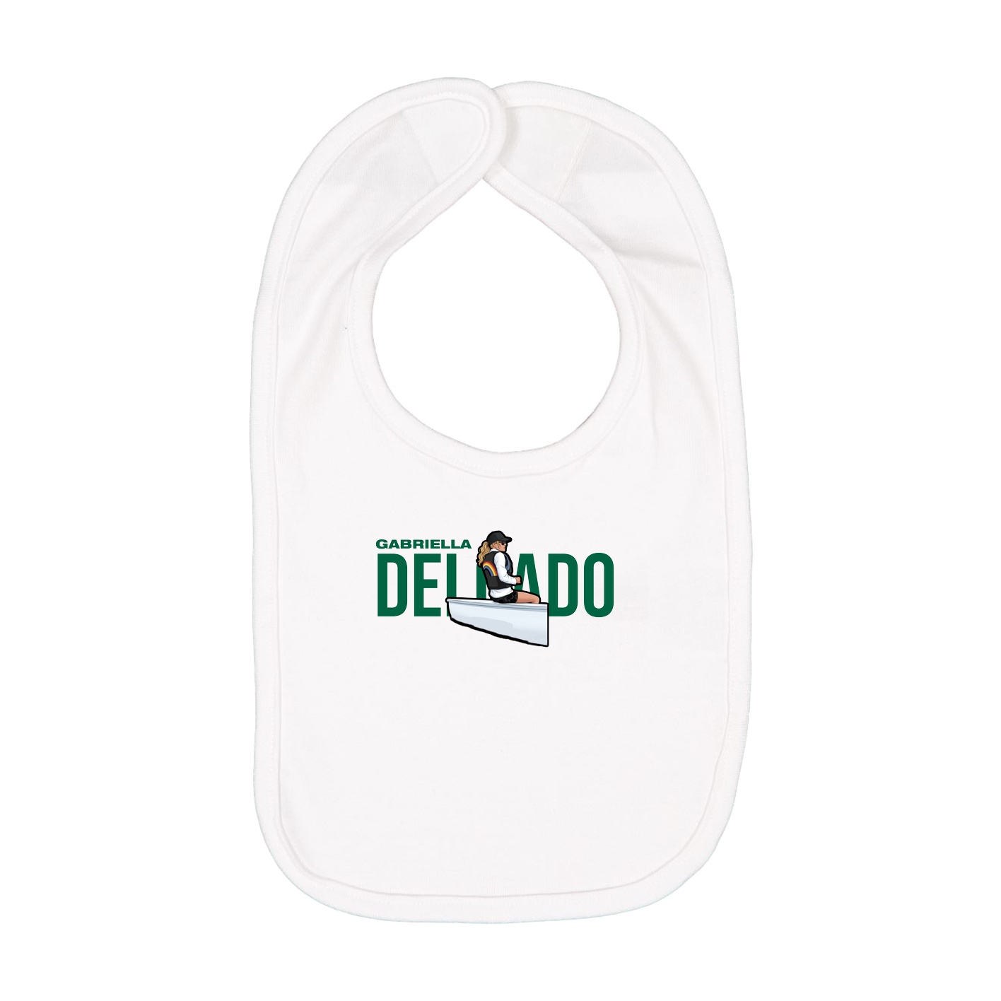 Infant Bib — Player Name in White