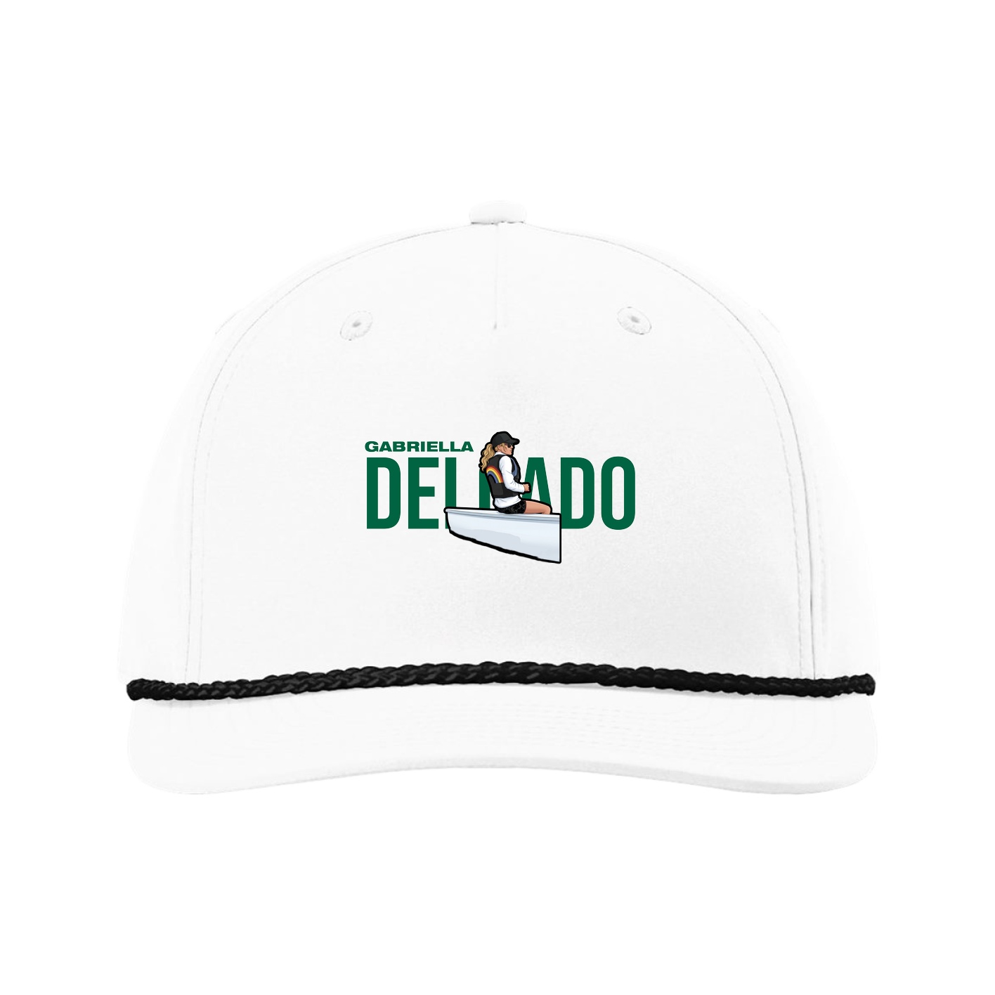 Five-Panel Classic Rope Cap — Player Name in White