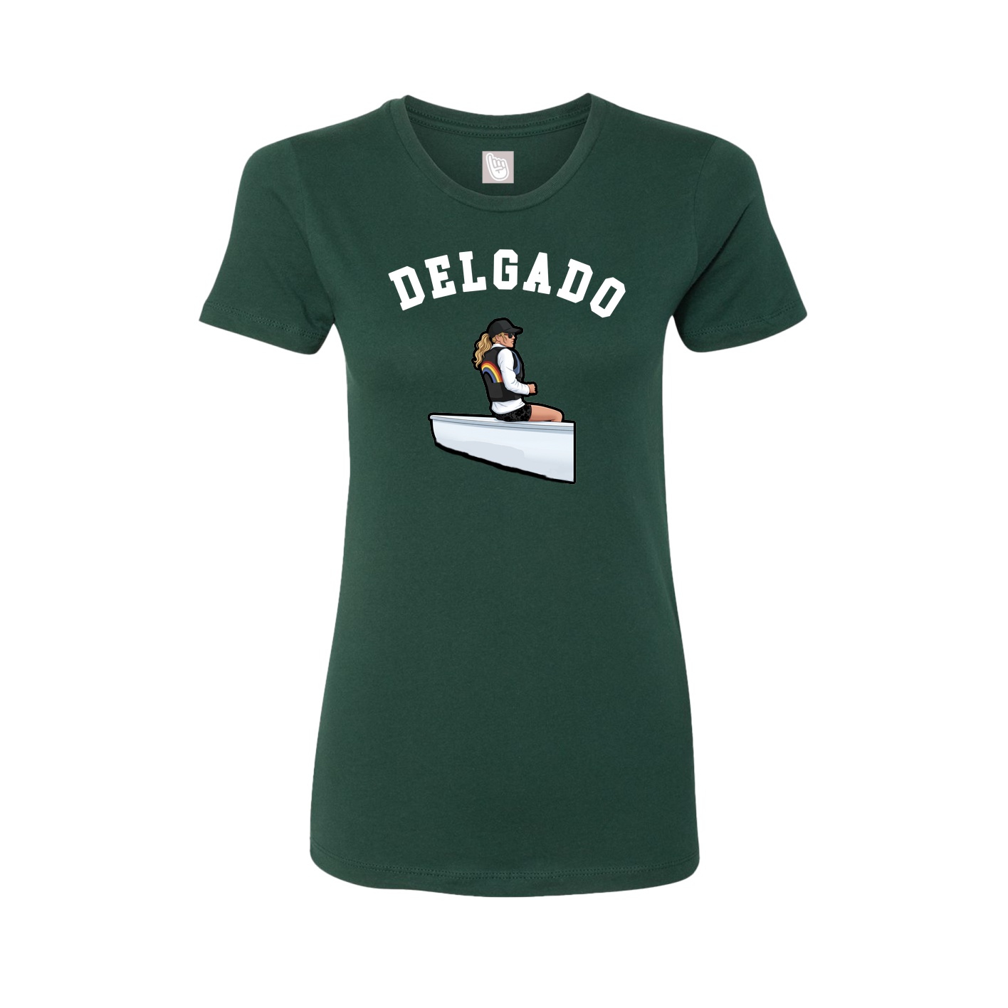 Fitted Women's Tee — Shirsey Arch in Green