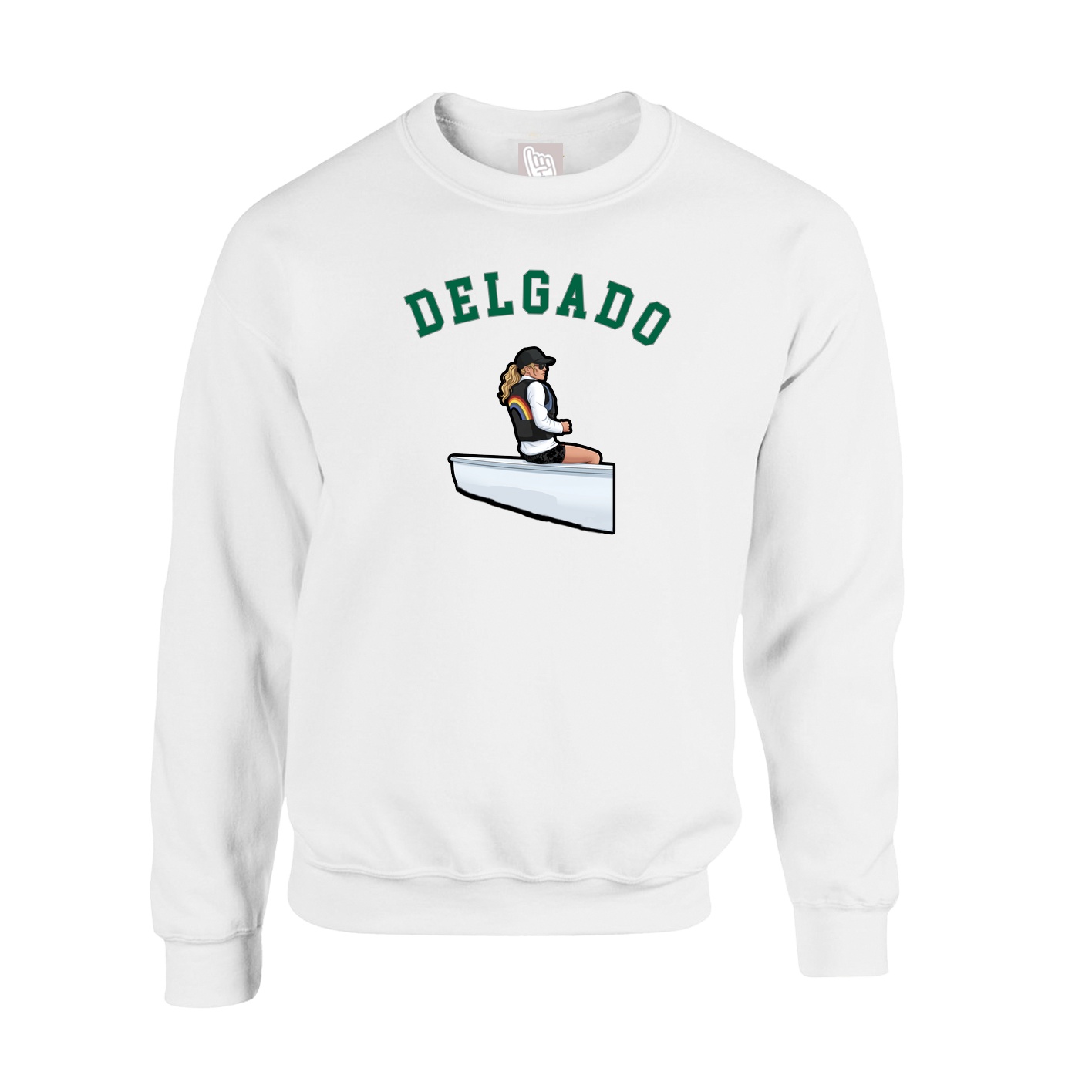 Fleece Crew — Shirsey Arch in White