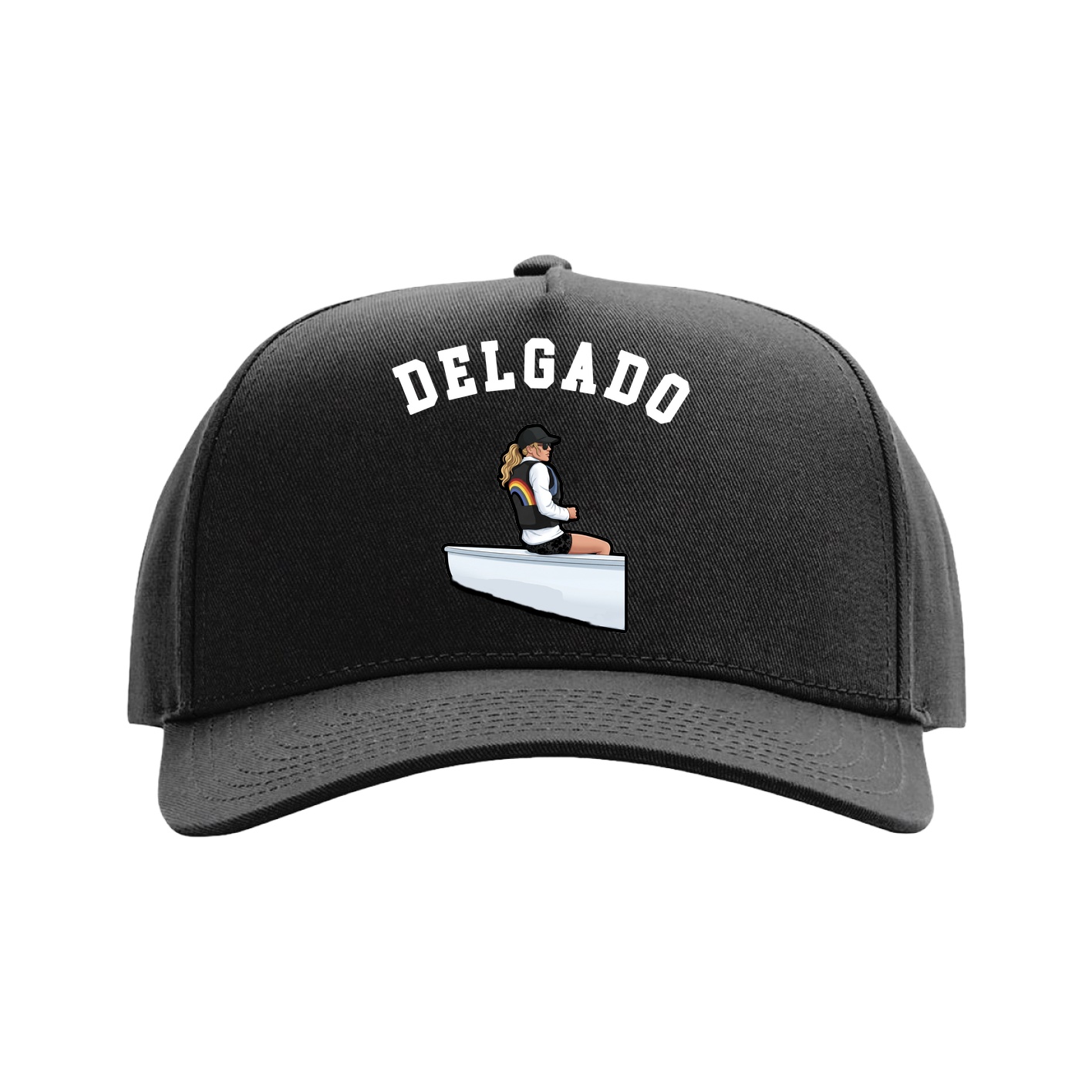 Full Fabric Five-Panel Champ Cap — Shirsey Arch in Black