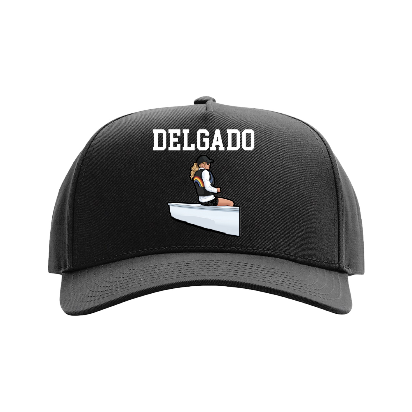 Full Fabric Five-Panel Champ Cap — Shirsey in Black