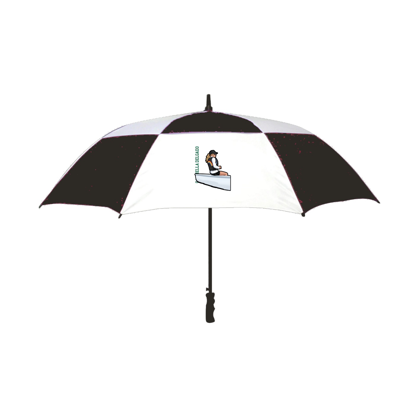 Golf Umbrella — Name Vertical in Black