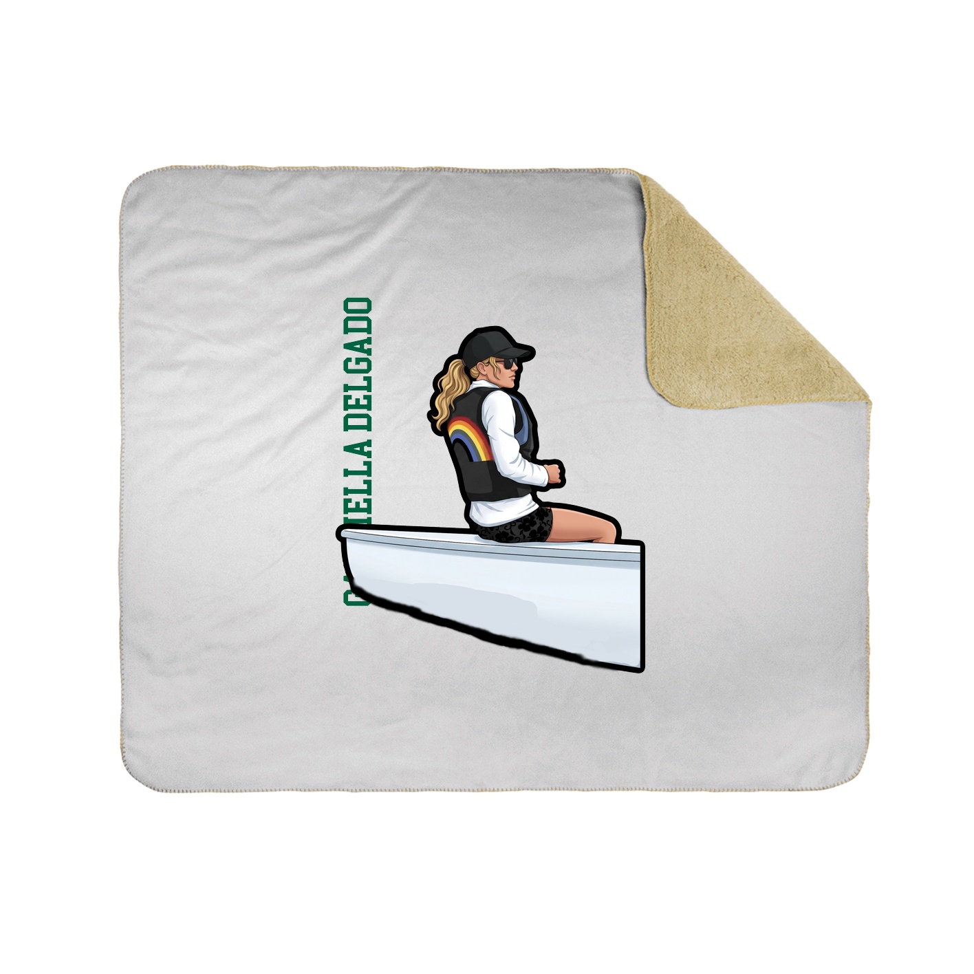 Throw Blanket — Name Vertical in White