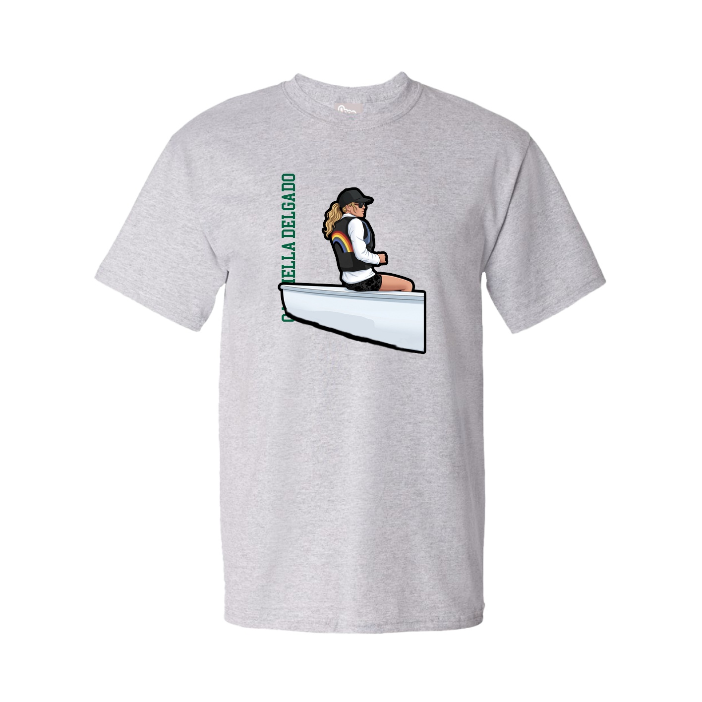 Tee — Name Vertical in Grey