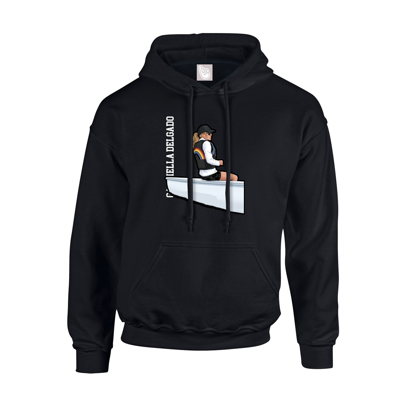 Hoodie — Name Vertical in Black