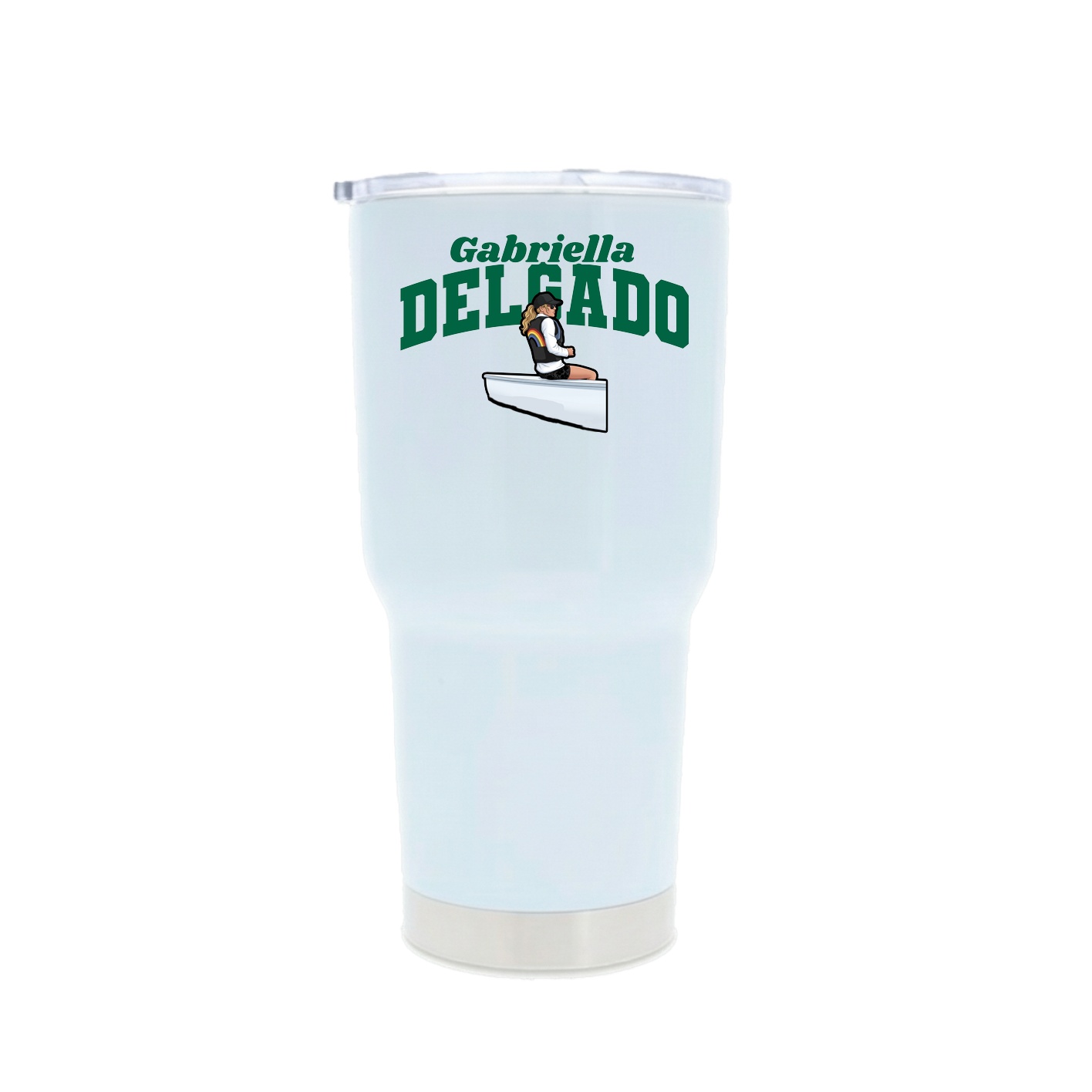 30oz Stainless Steel Tumbler — Signature Arch in White