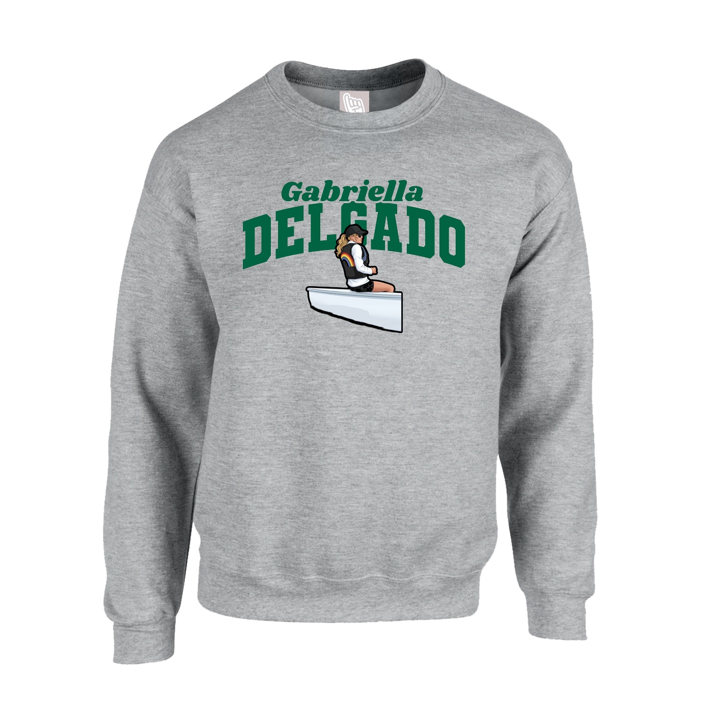 Fleece Crew — Signature Arch in Grey