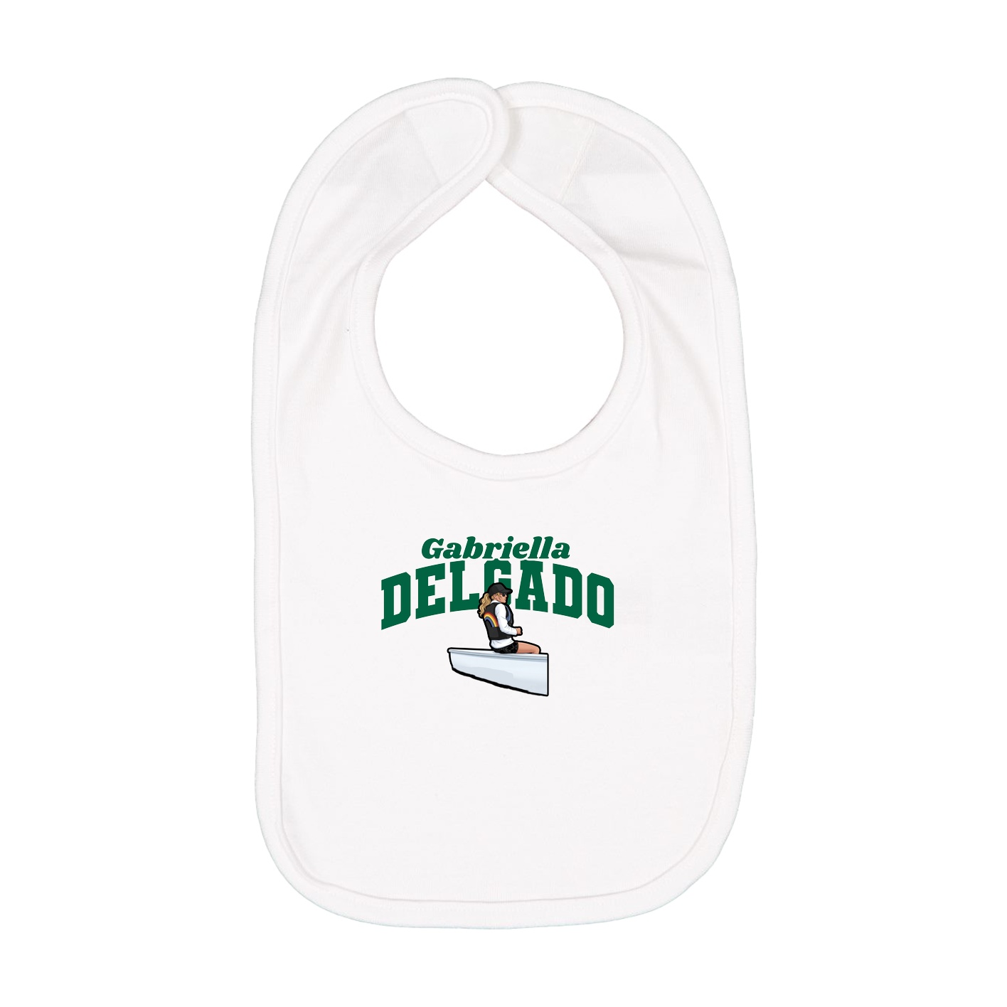 Infant Bib — Signature Arch in White