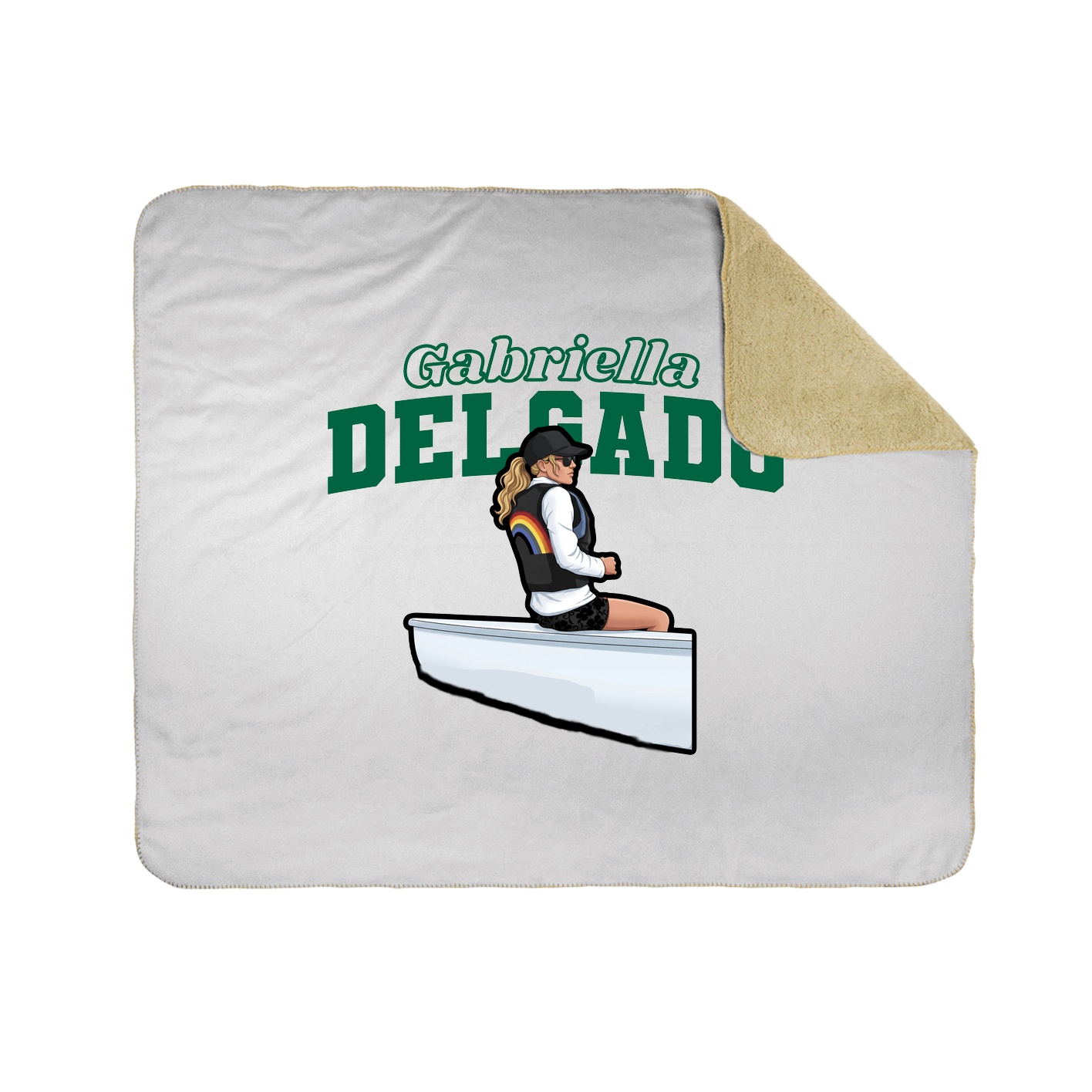 Throw Blanket — Name Arch in White