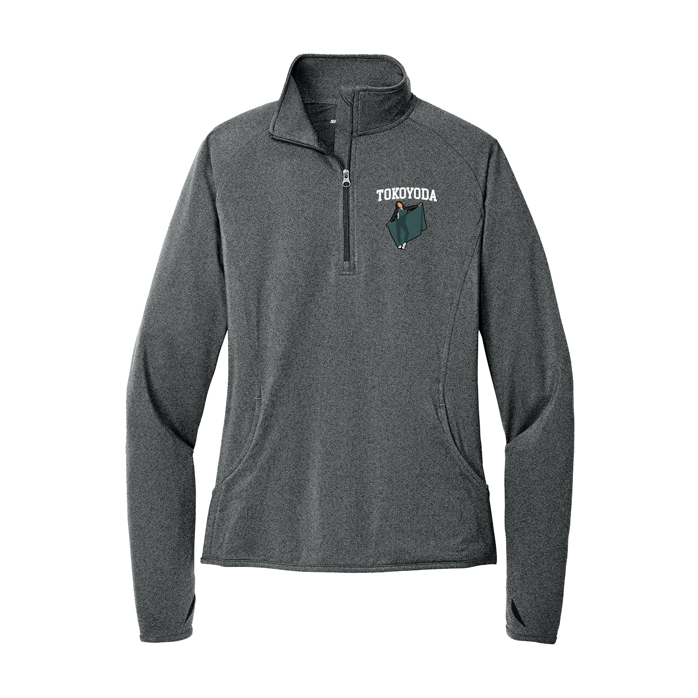 Women's Q-Zip Pullover — Shirsey in Grey