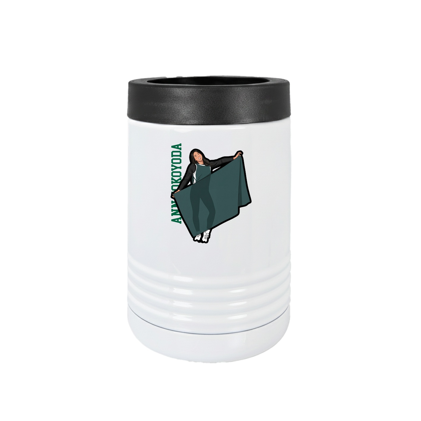Beverage Holder — Name Vertical in White