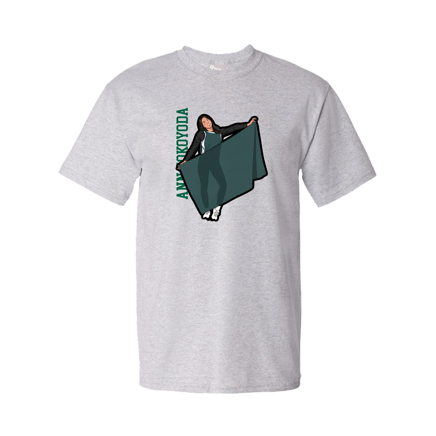 Tee — Name Vertical in Grey
