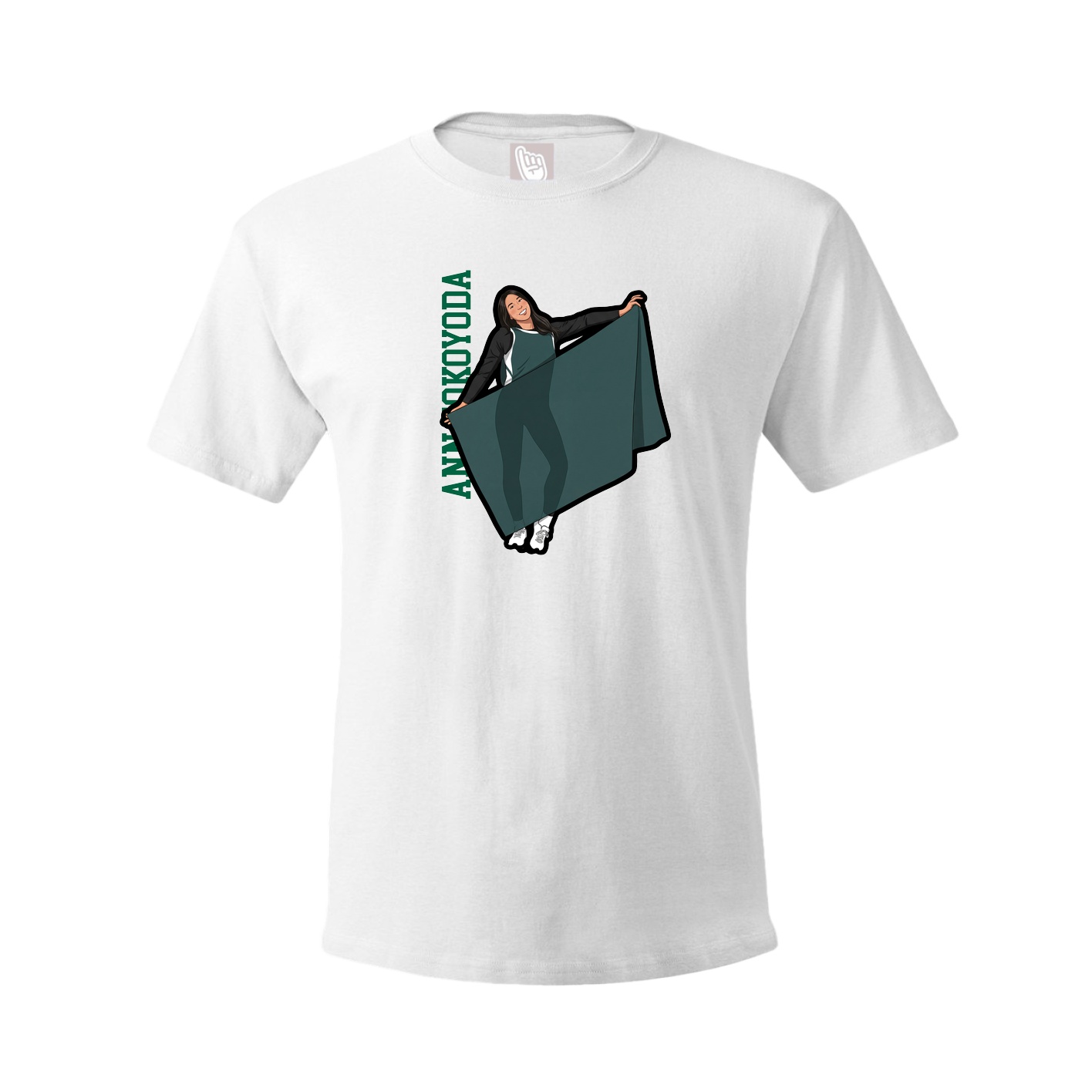 Tee — Name Vertical in White