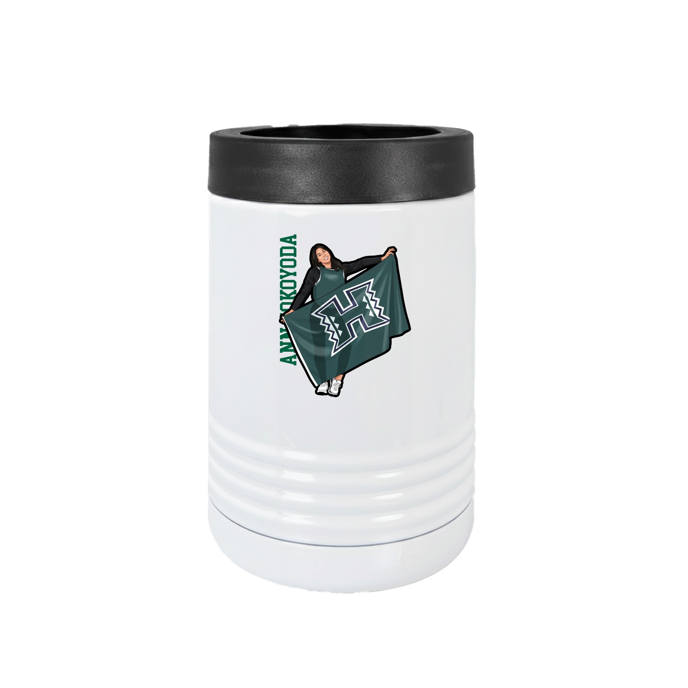 Beverage Holder — Name Vertical in White