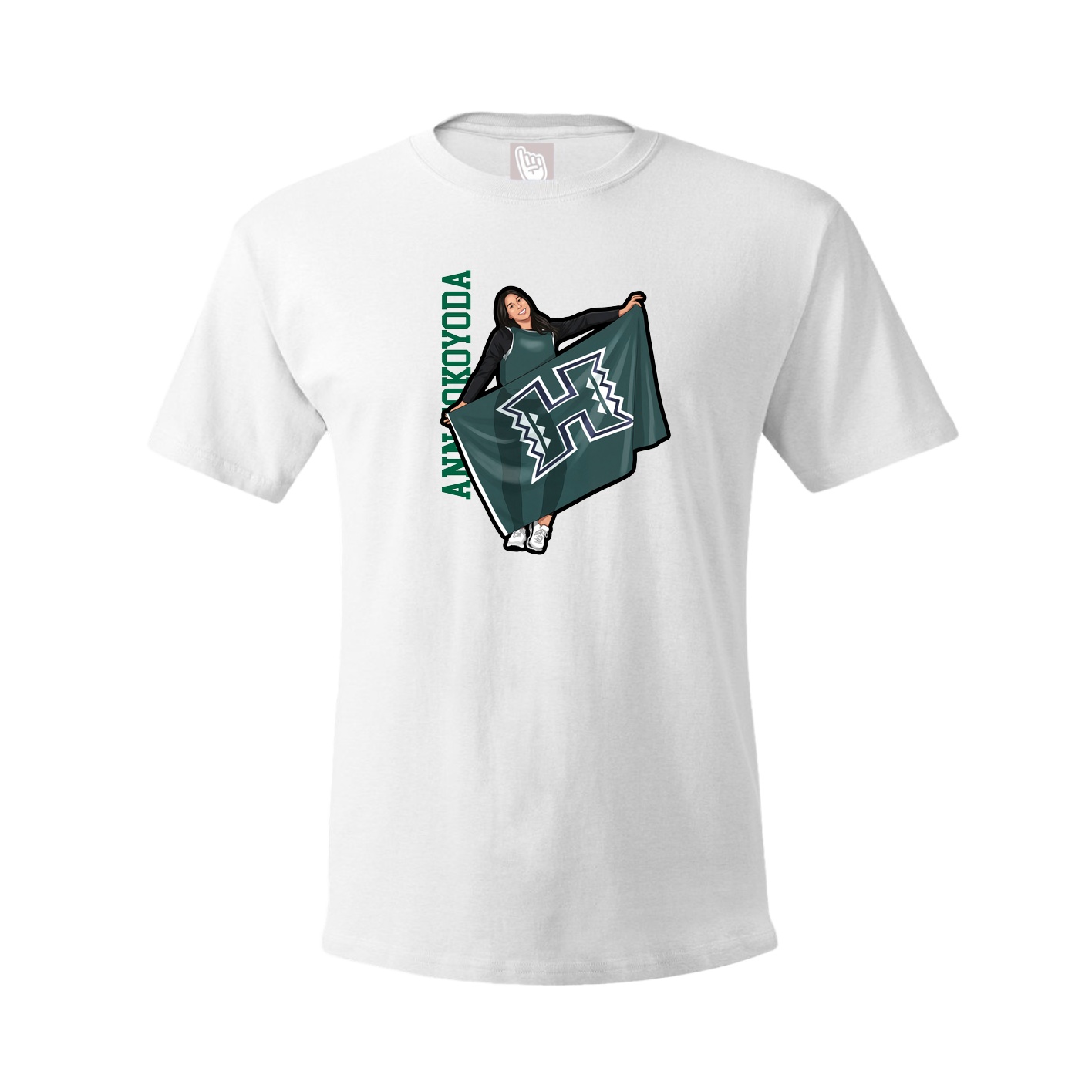 Tee — Name Vertical in White