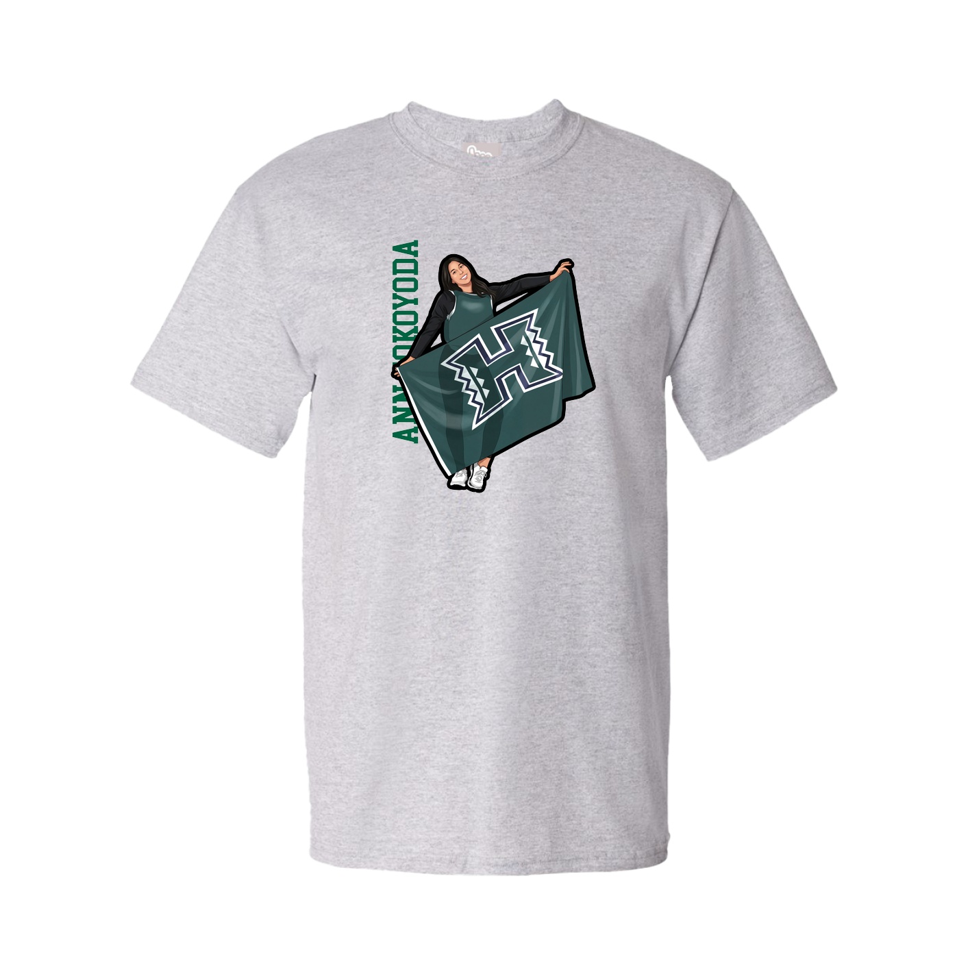 Youth Tee — Name Vertical in Grey