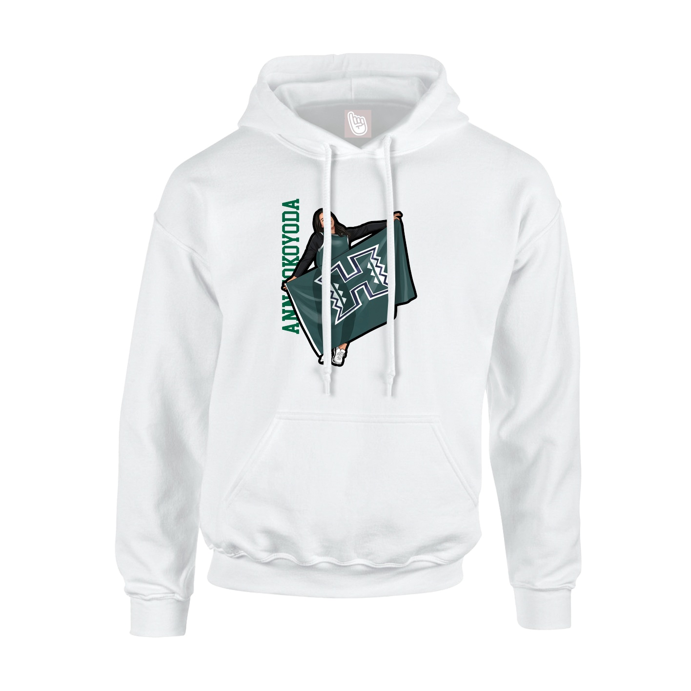 Youth Hoodie — Name Vertical in White