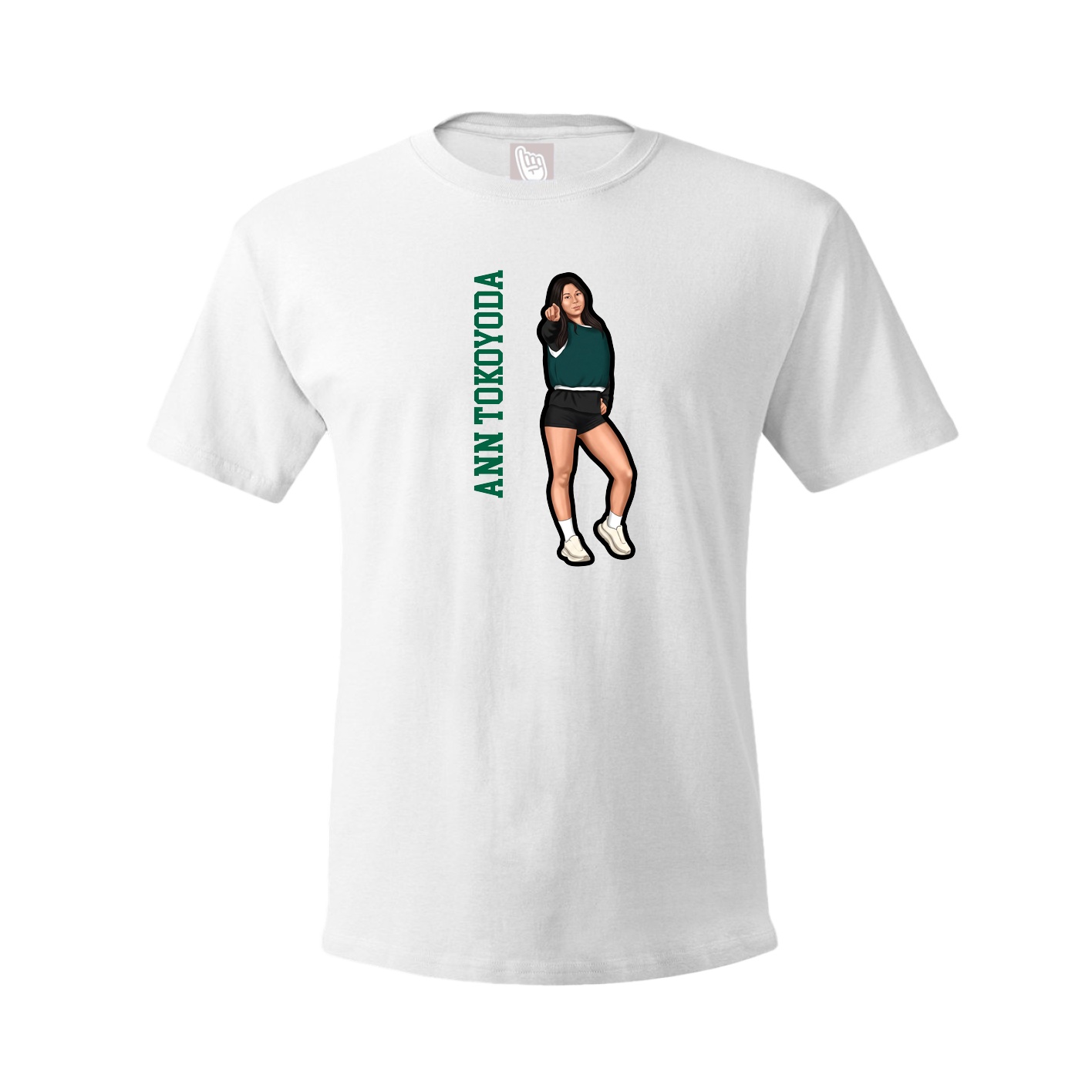 Youth Tee — Name Vertical in White