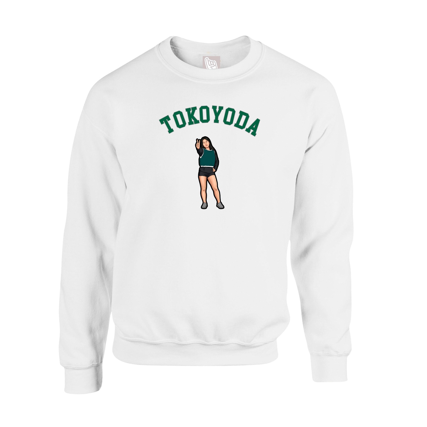 Fleece Crew — Shirsey Arch in White
