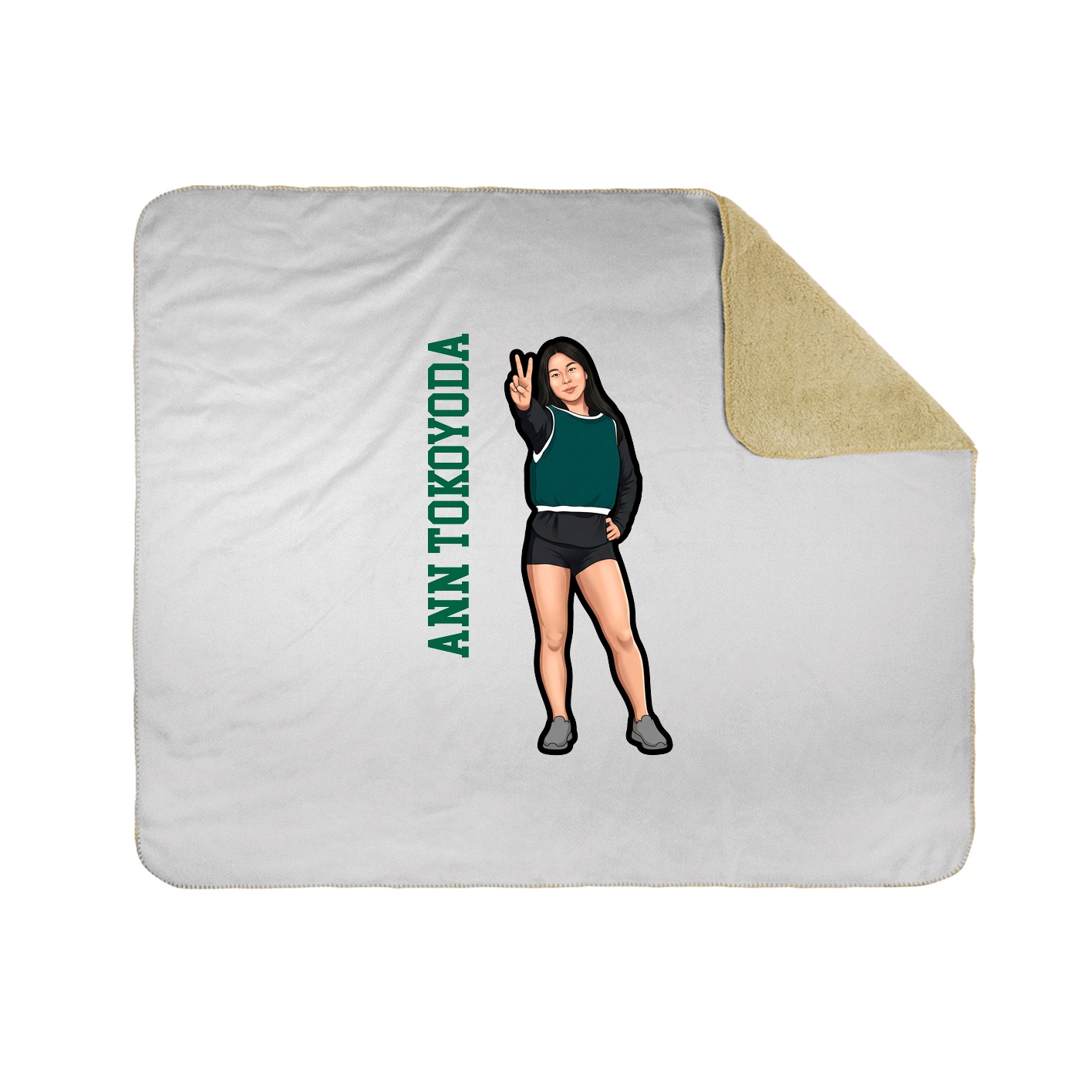 Throw Blanket — Name Vertical in White