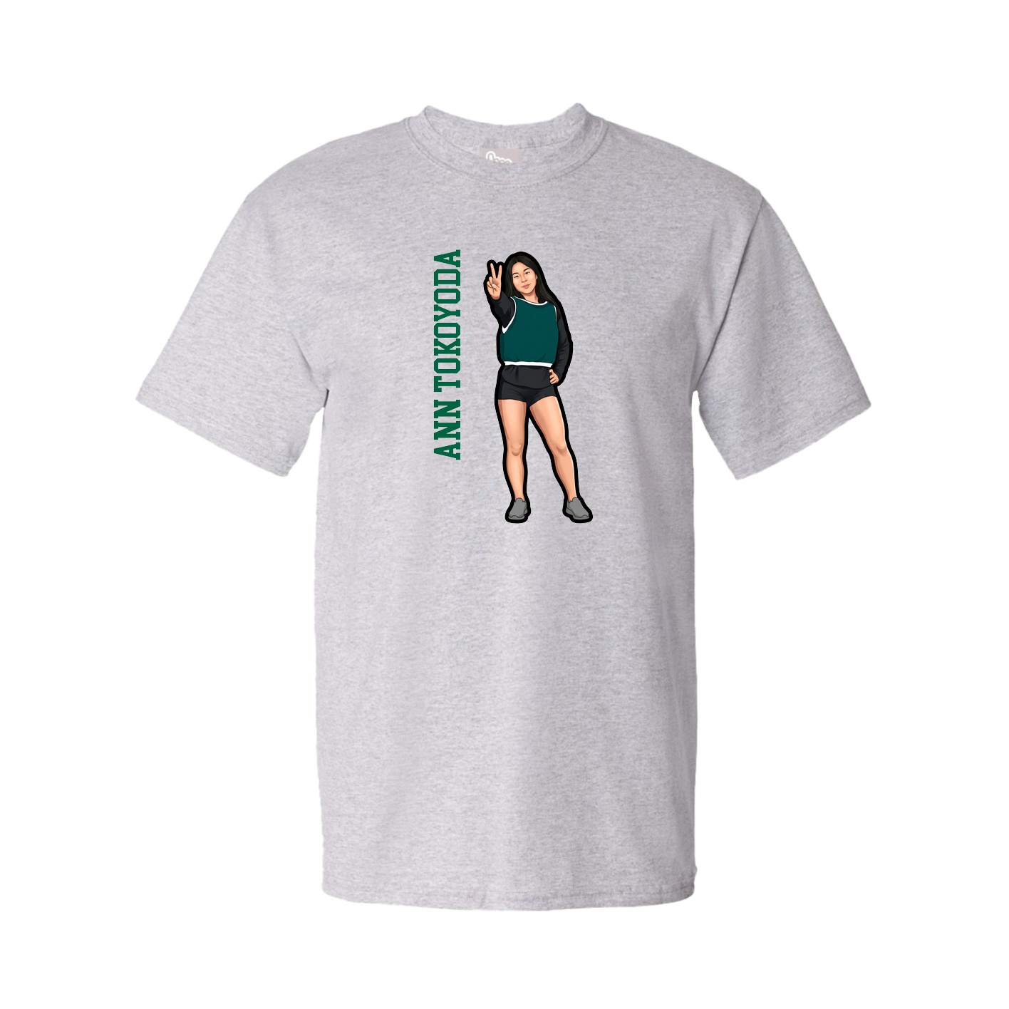 Youth Tee — Name Vertical in Grey