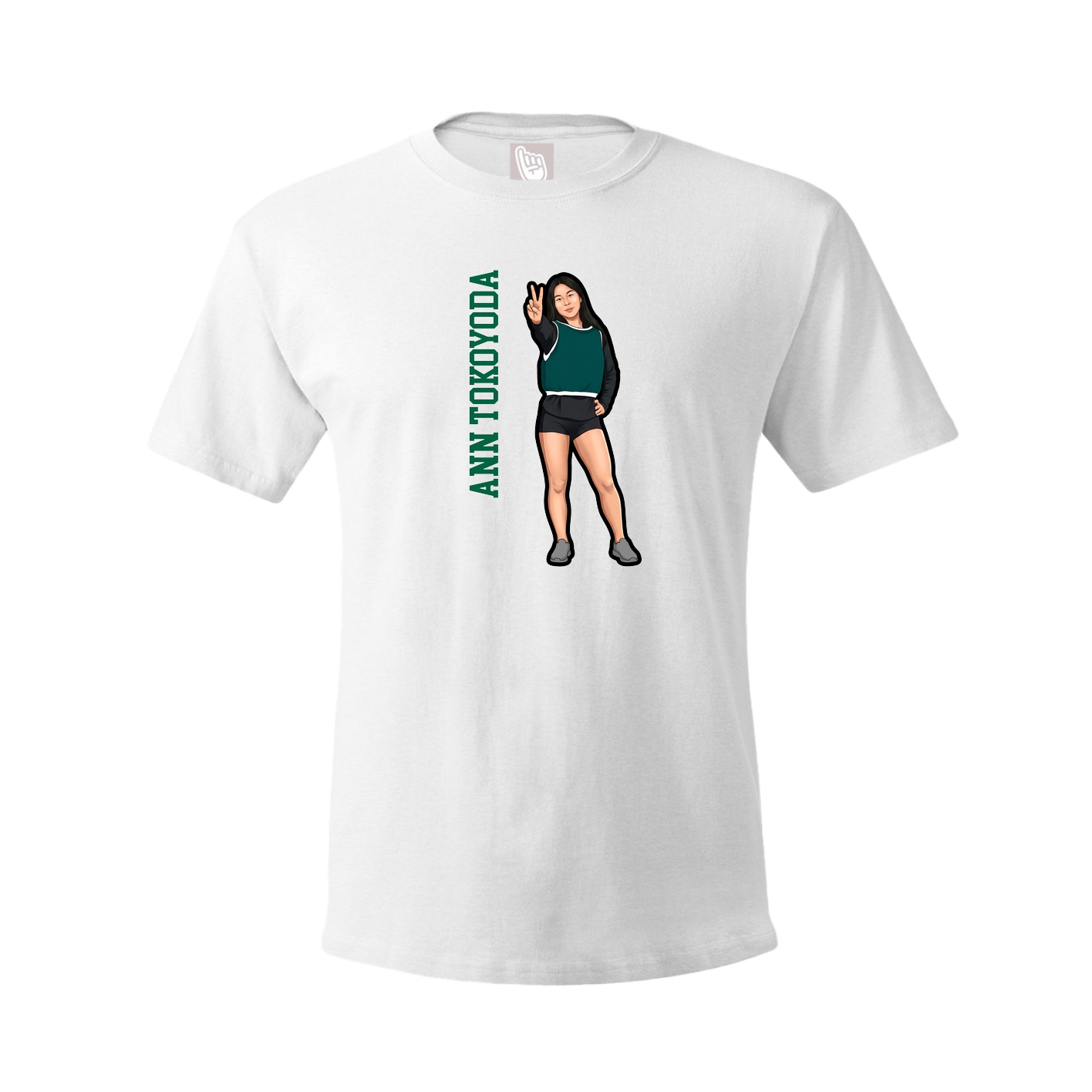 Youth Tee — Name Vertical in White
