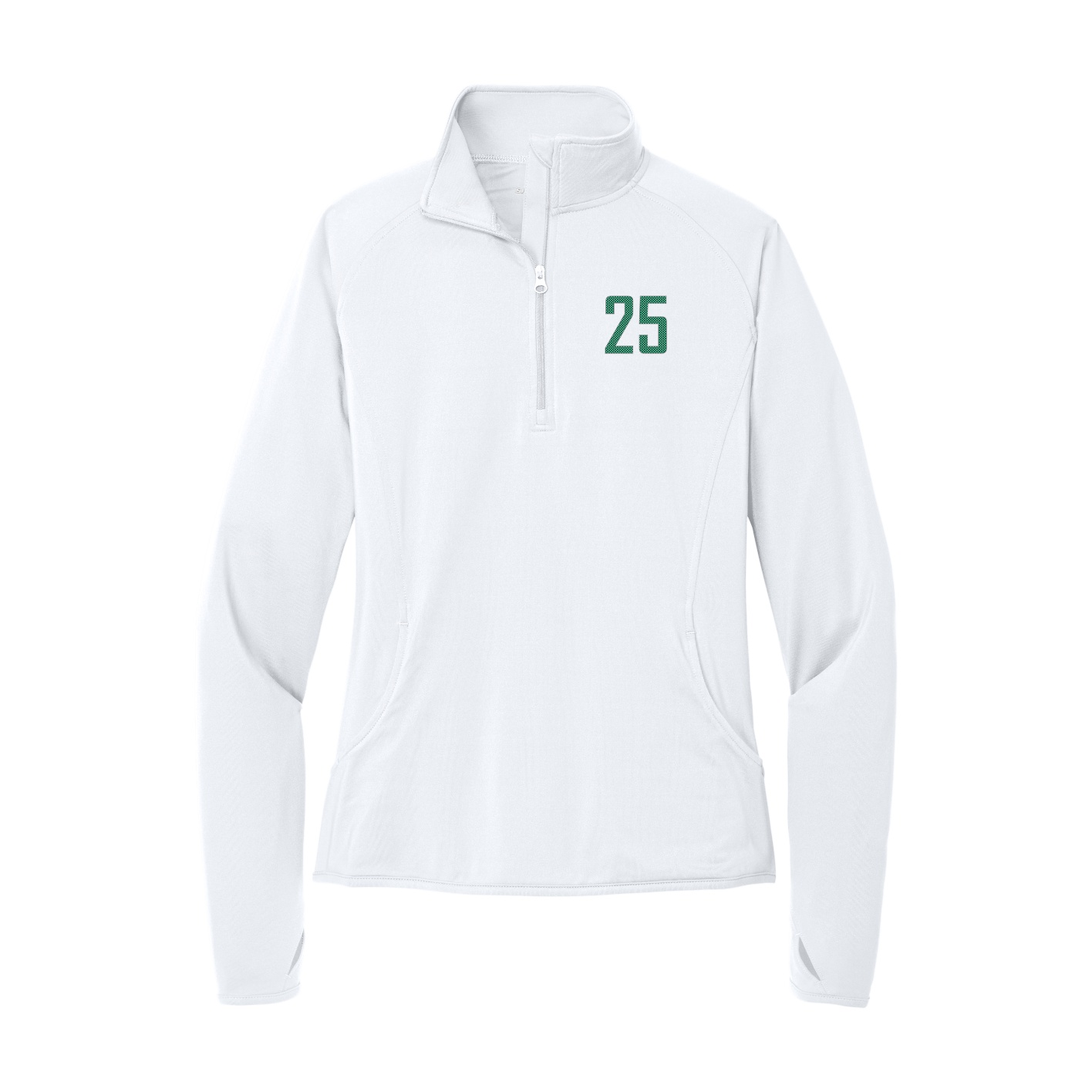 Women's Q-Zip Pullover — Front Shirsy in White