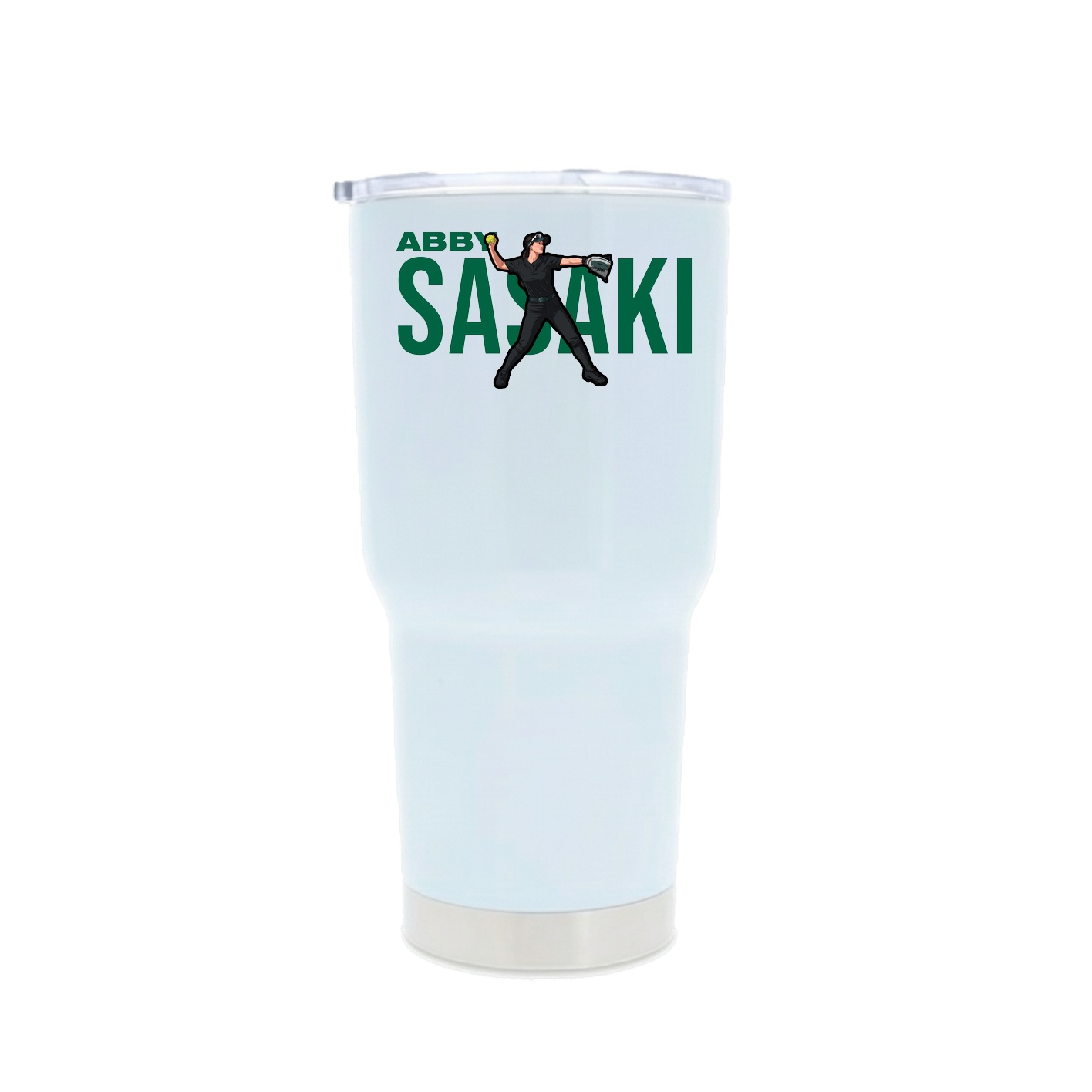 30oz Stainless Steel Tumbler — Player Name in White