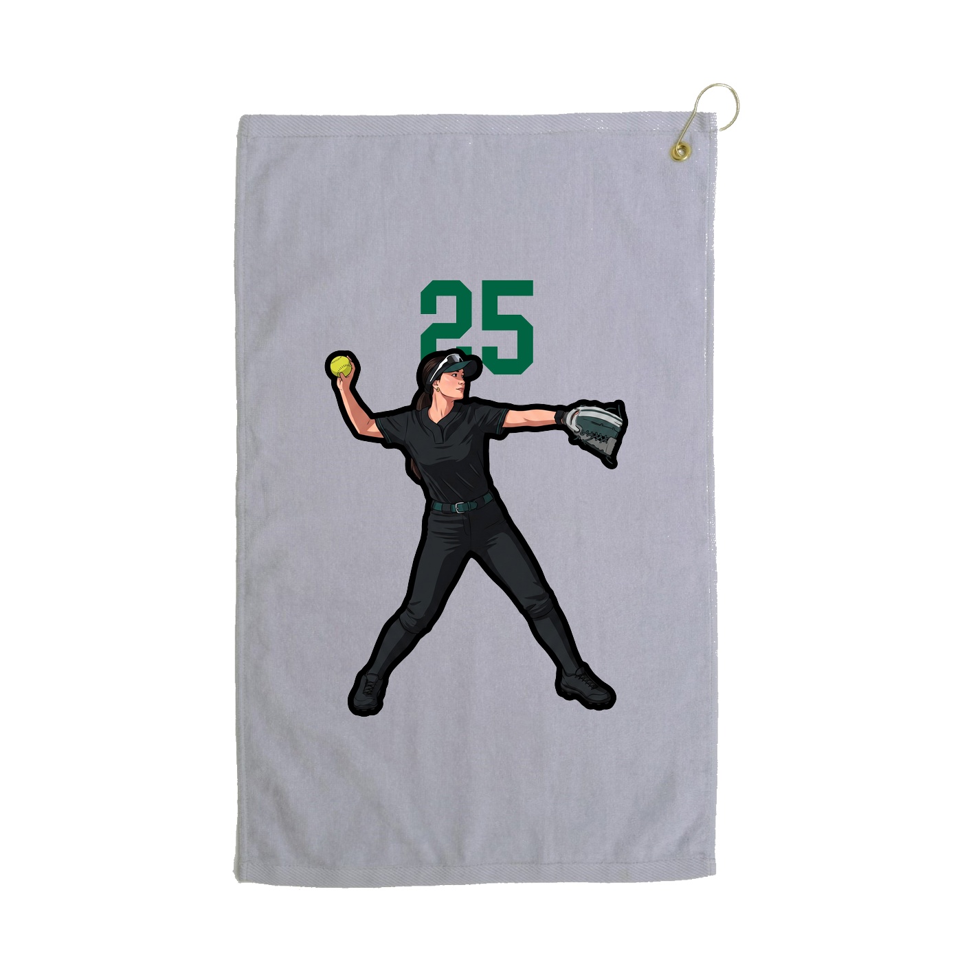 Golf Towel — Number Top in Grey