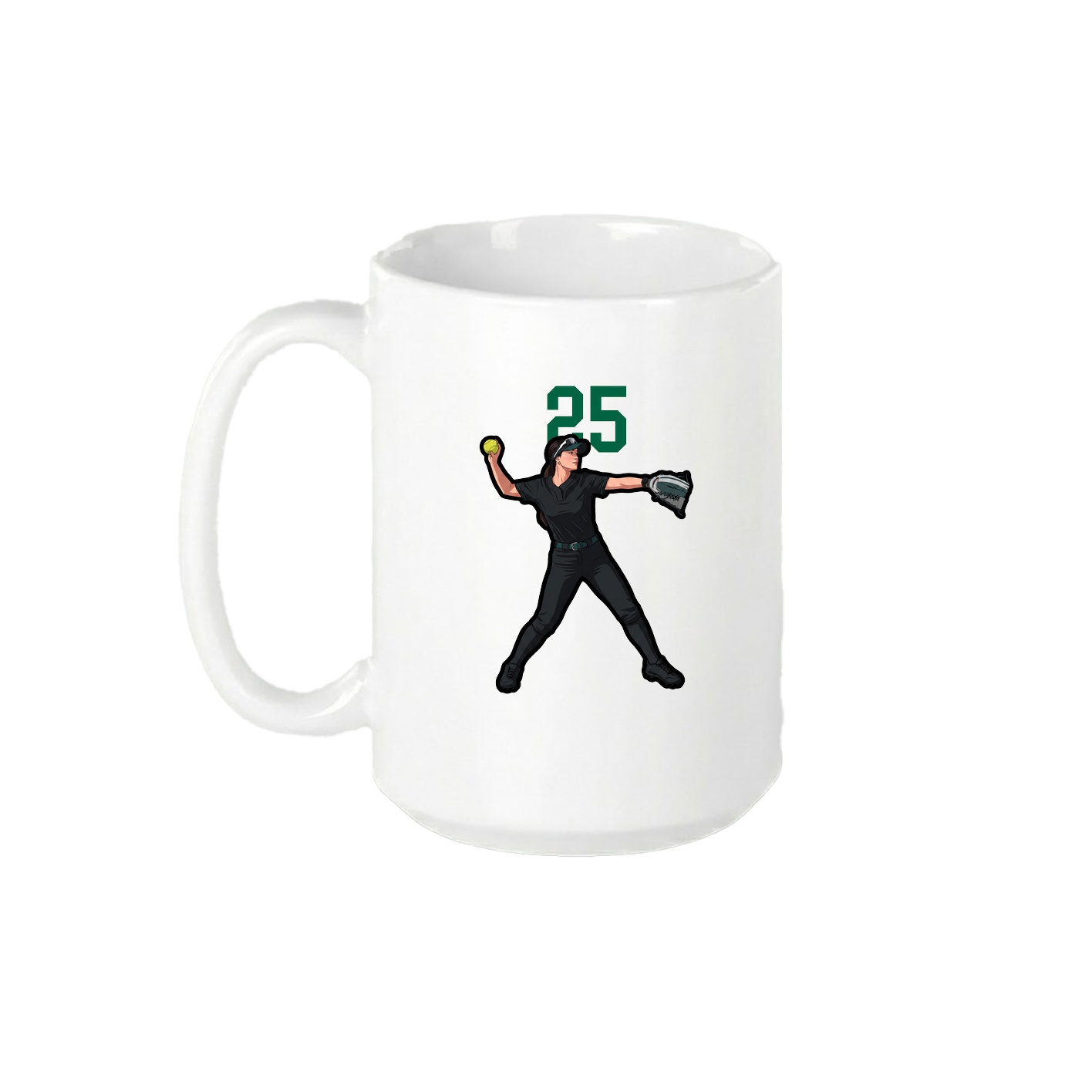 15oz Coffee Mug — Number Top in White