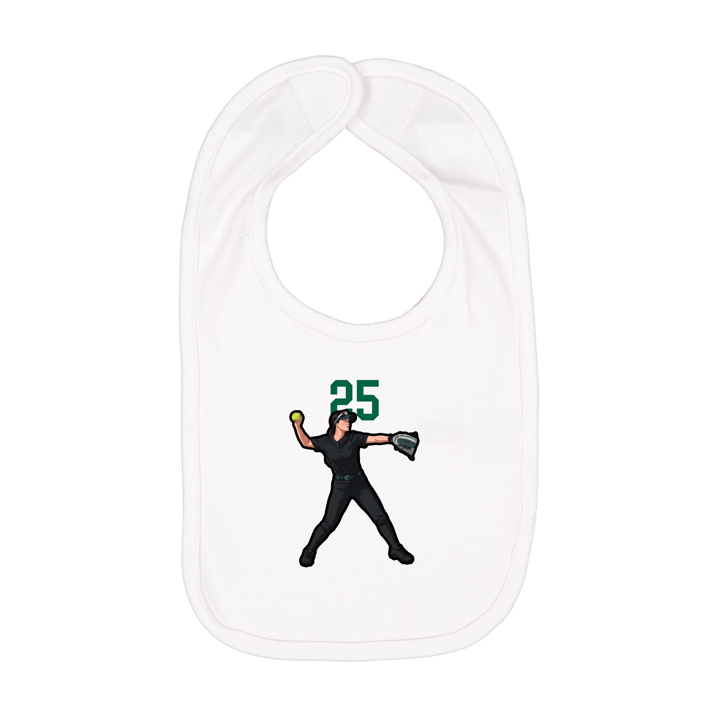 Infant Bib — Number Top in White
