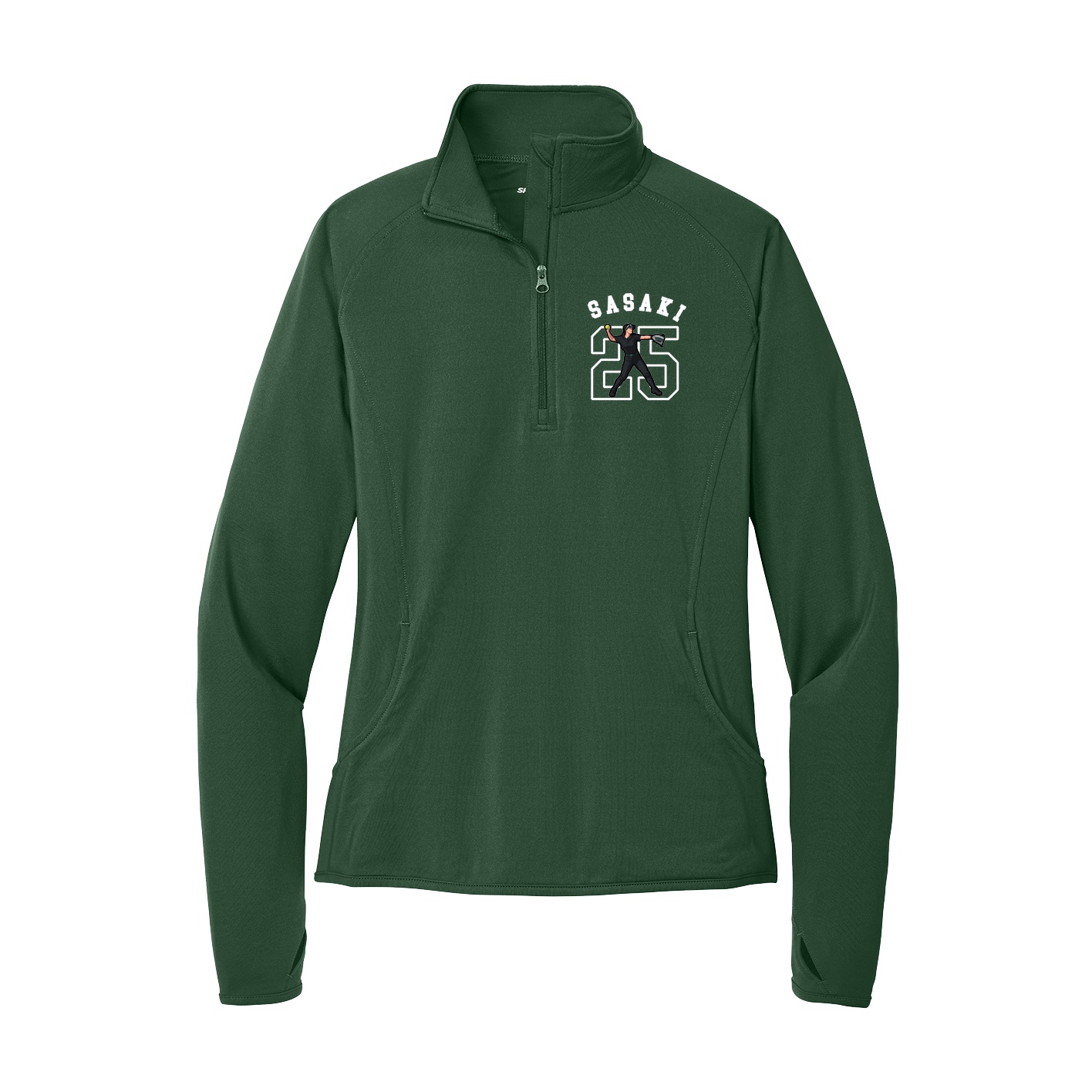 Women's Q-Zip Pullover — Shirsey Arch in Green