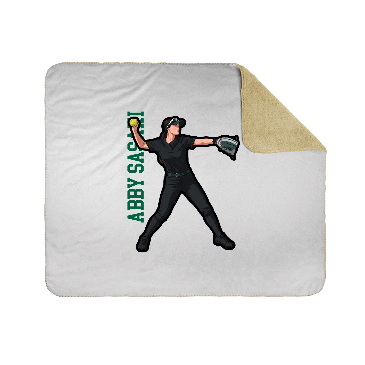 Throw Blanket — Name Vertical in White