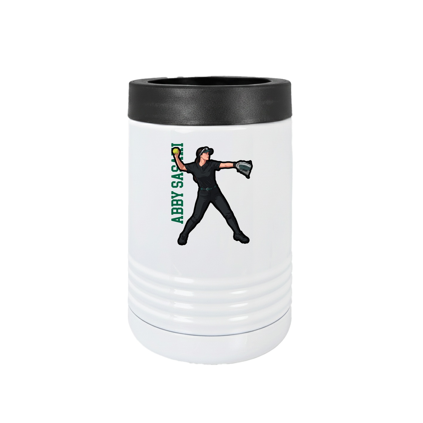 Beverage Holder — Name Vertical in White