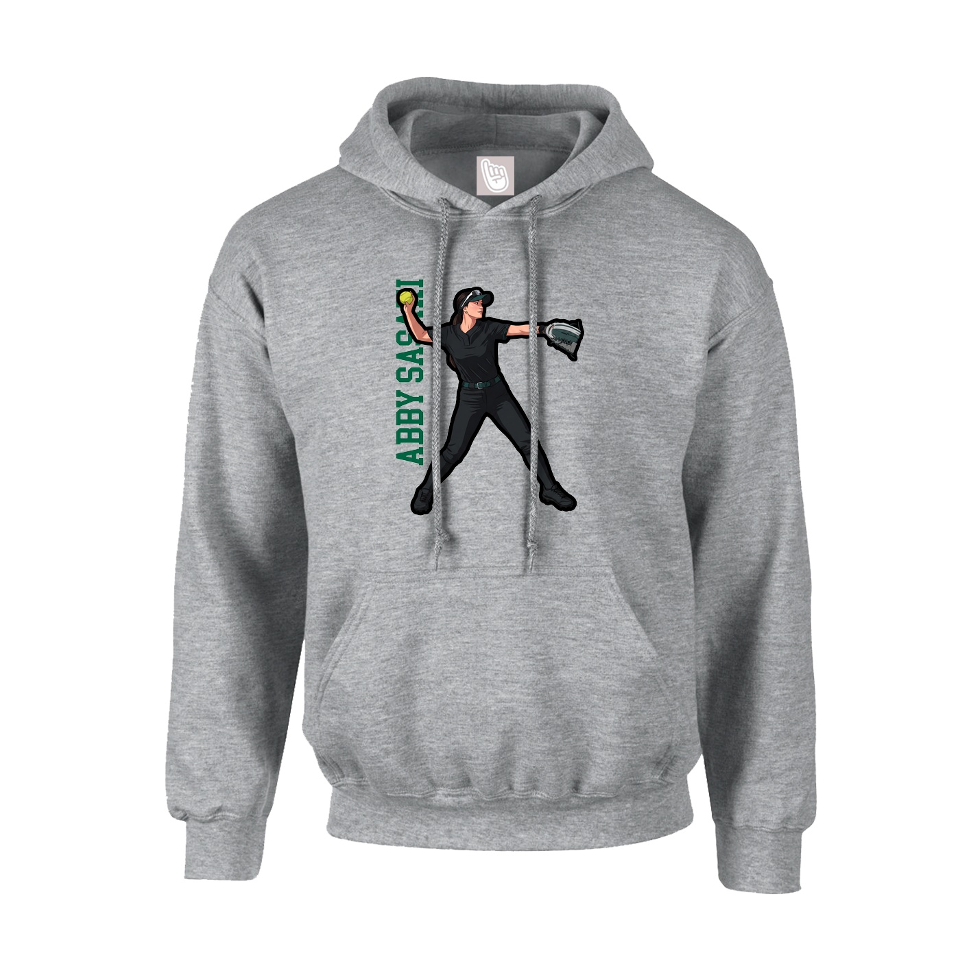 Youth Hoodie — Name Vertical in Grey