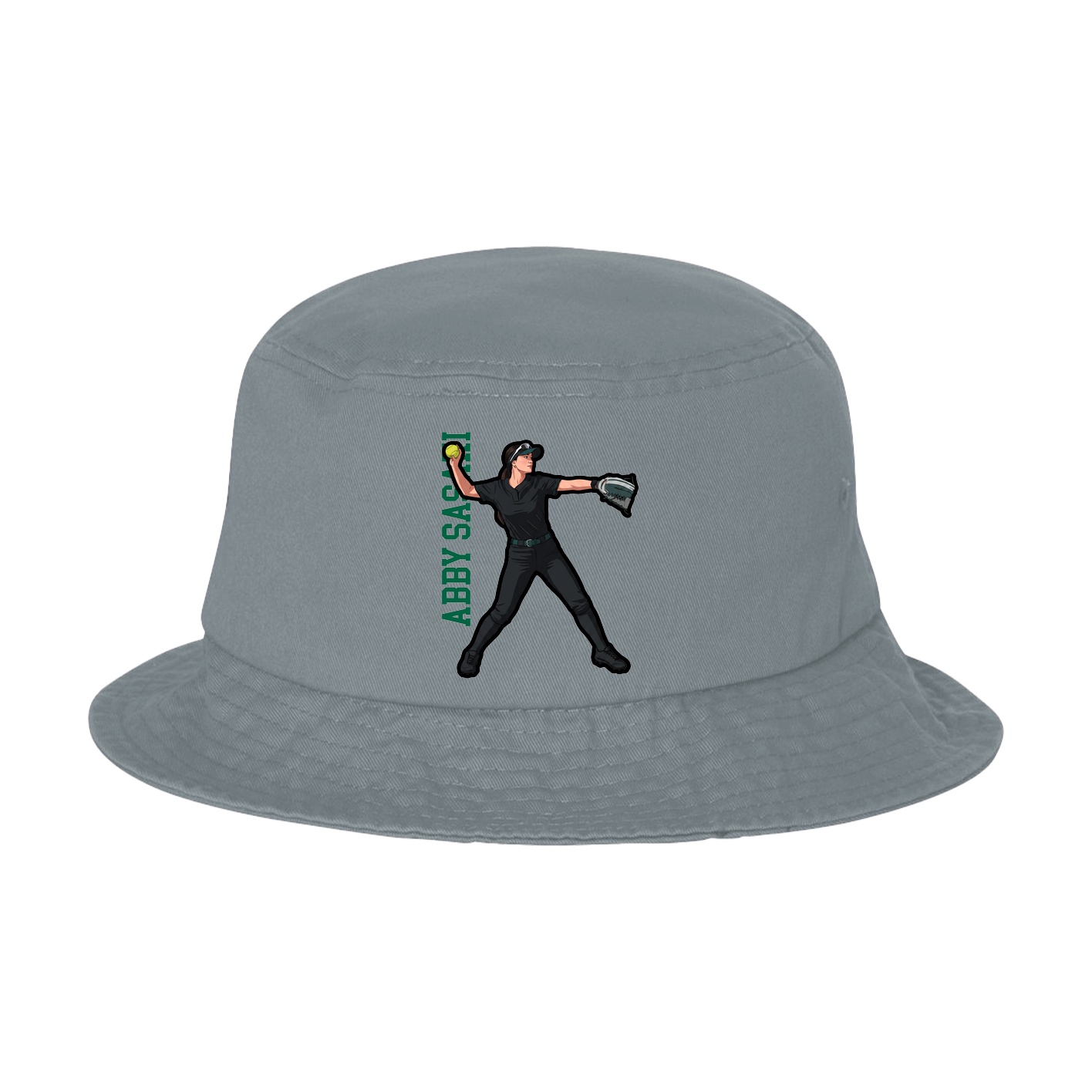 Bucket Cap — Name Vertical in Grey