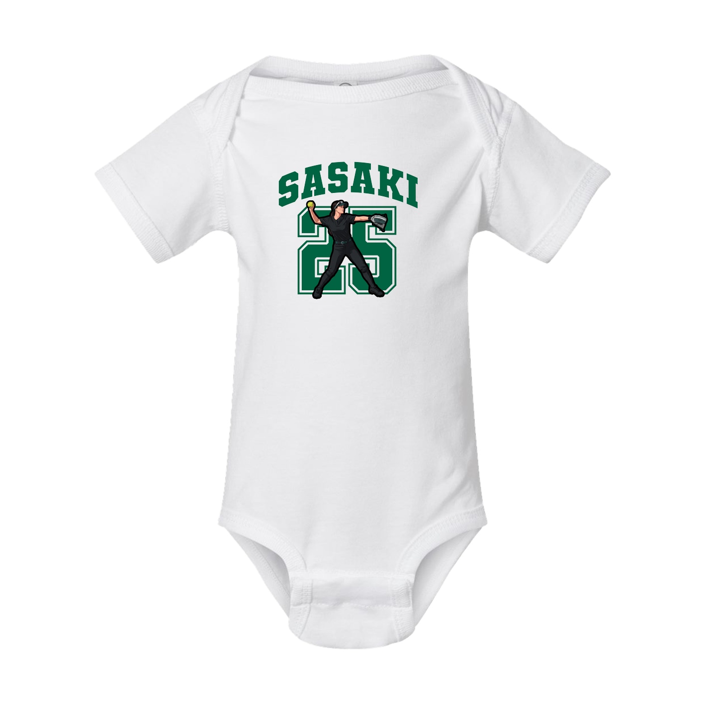 Baby Onesie — Number in White