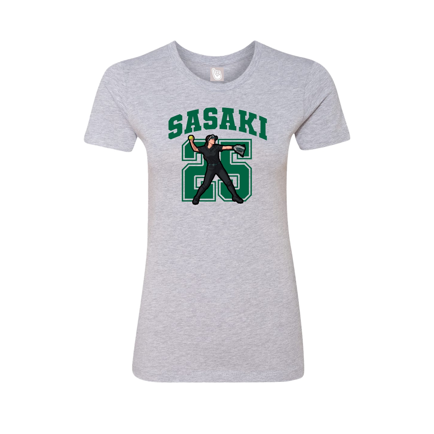 Fitted Women's Tee — Number in Grey