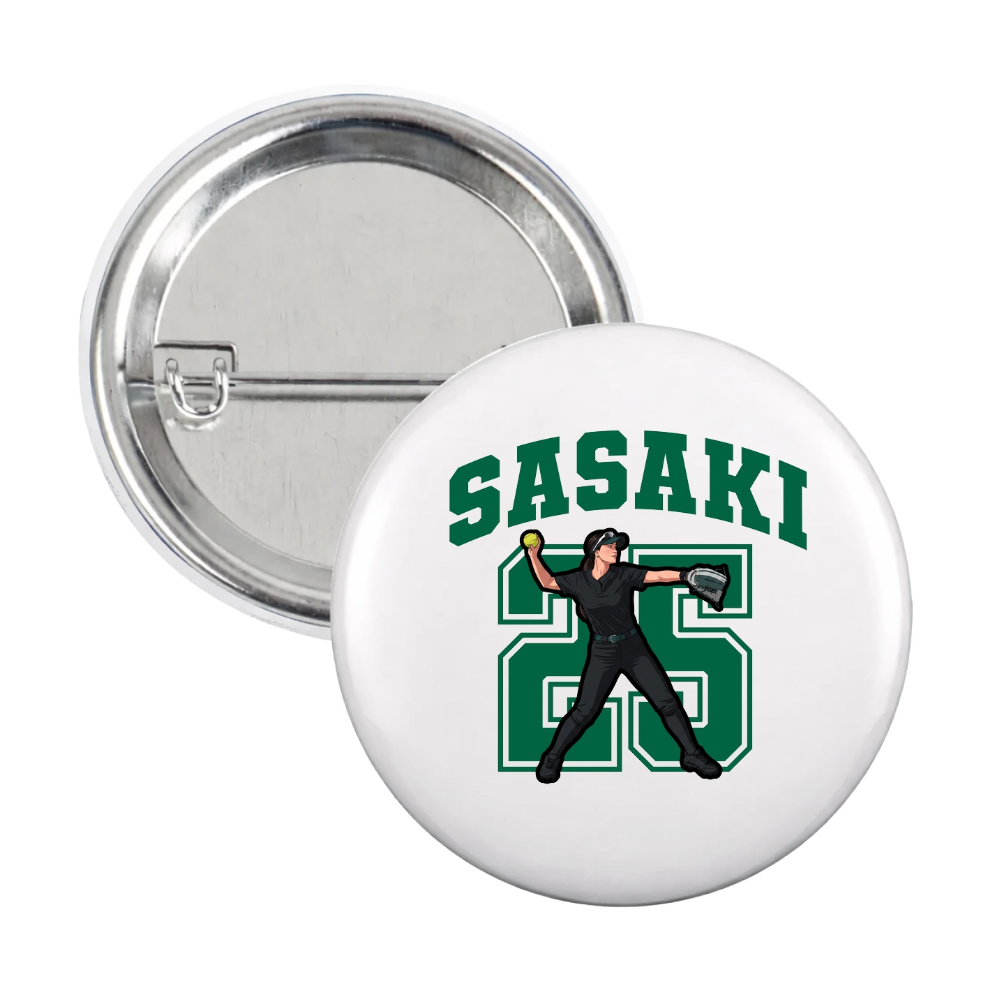 Game Day Button — Number in White