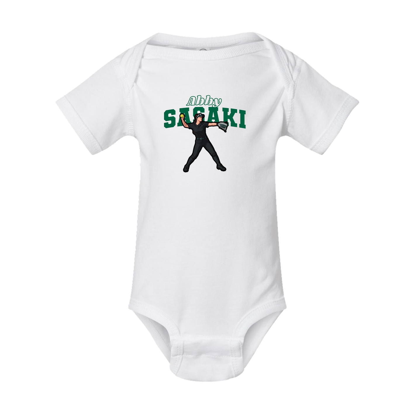 Baby Onesie — Name Arch in White