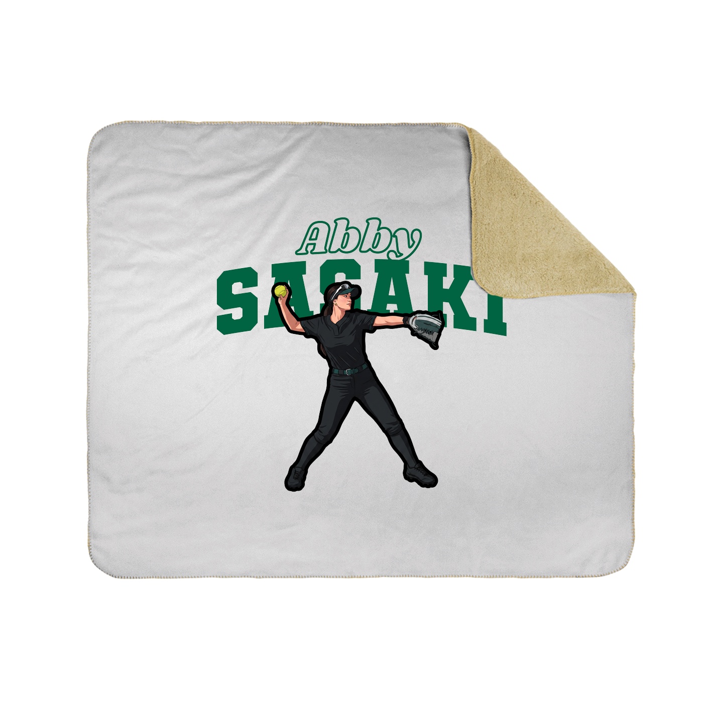 Throw Blanket — Name Arch in White