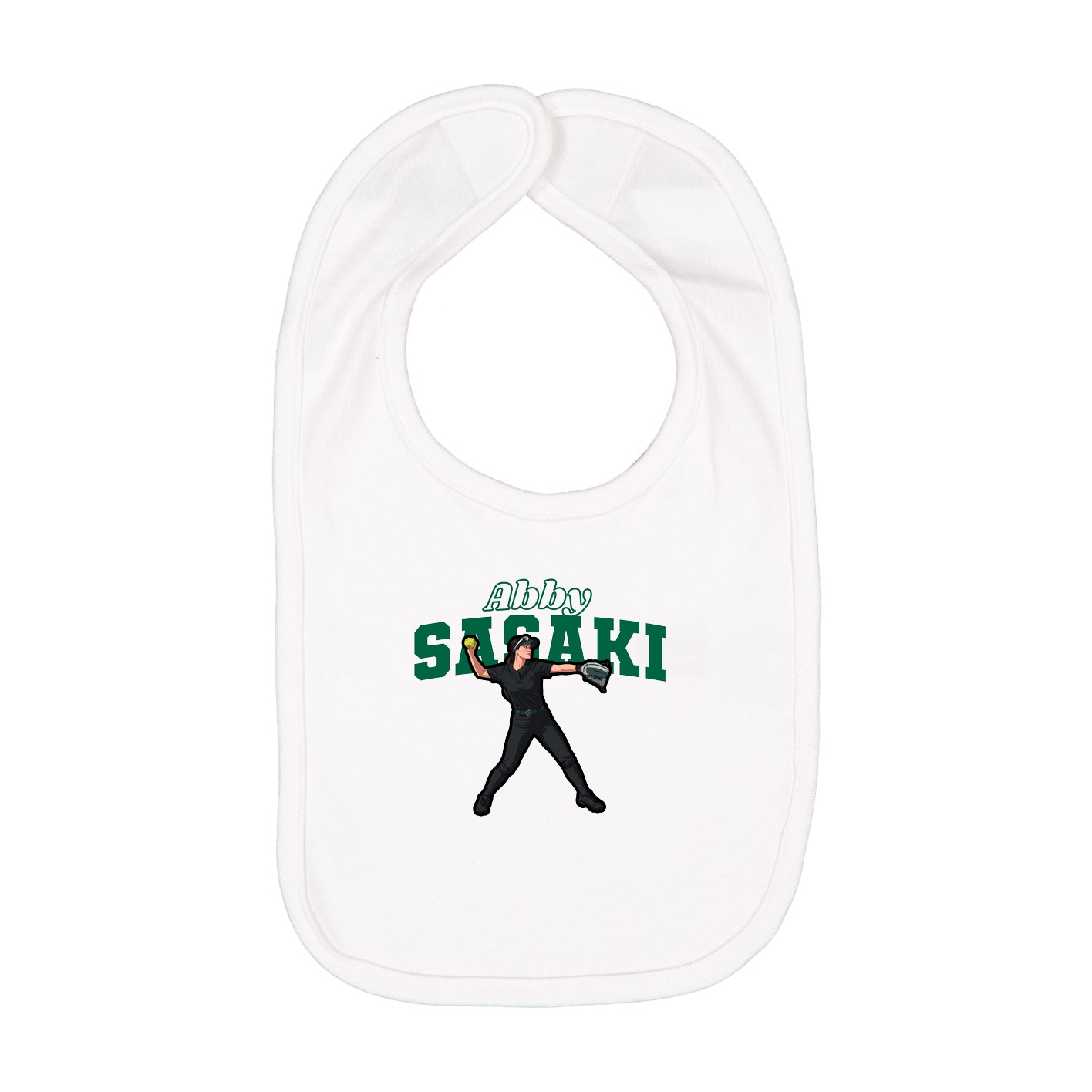 Infant Bib — Name Arch in White