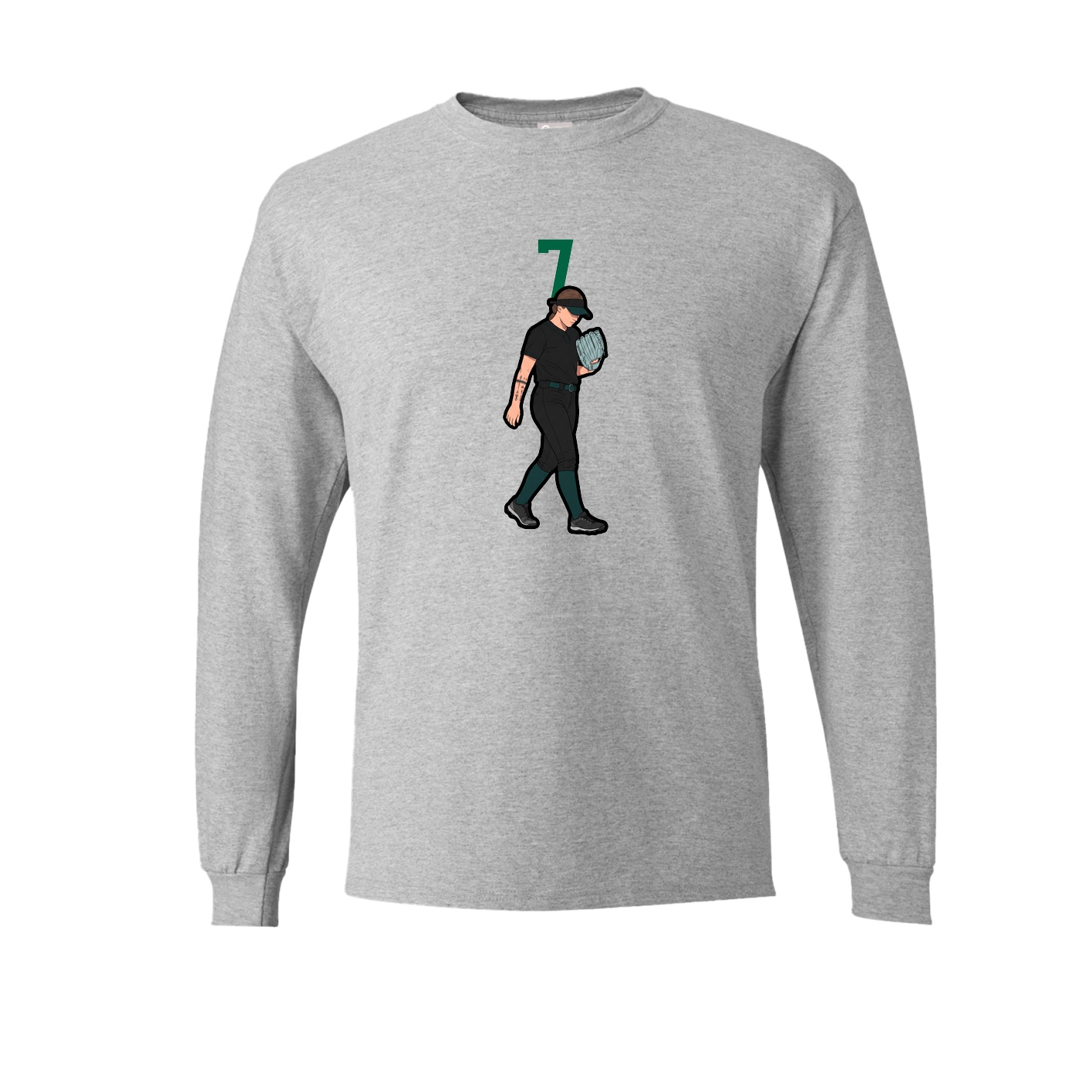 Long Sleeve Tee — Number Top in Grey